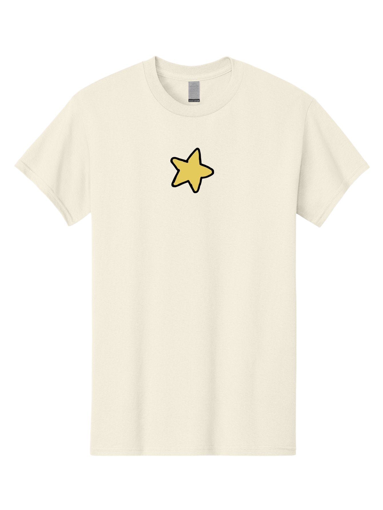 Yellow-Star-1 Men'S Graphic Tee, 100% Cotton, Comfortable Casual Summer Wear, Machine Washable, Yellow Star, Five-Pointed Star, Cartoon Star, Simple Design, Minimalist Artwork, Symbolic Icon, Celestial Body, Hand-Drawn Illustration Aab185 3