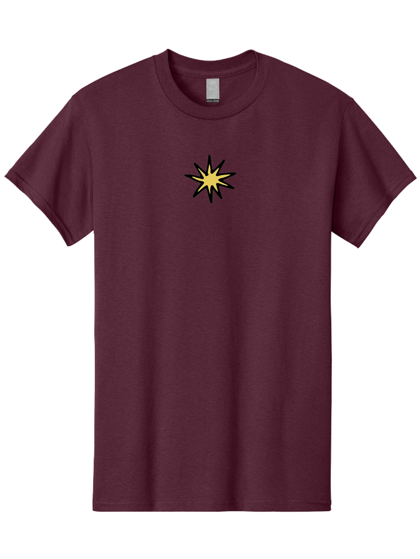 Yellow-Star Men'S Graphic Tee, 100% Cotton, Comfortable Casual Summer Wear, Machine Washable, Hand-Drawn Star, Black And Yellow, Cartoon Style, Comic Book, Illustration, Graphic Design, Bold Lines Aab187 5