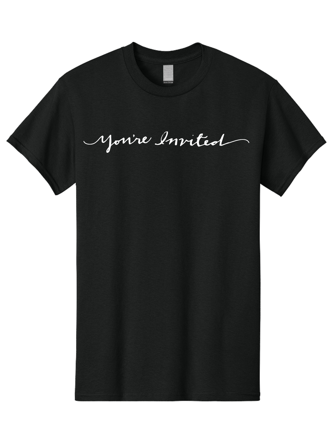 You-Re-Invited-1 Men'S Graphic Tee, 100% Cotton, Comfortable Casual Summer Wear, Machine Washable, Party Invitation, Event Announcement, You'Re Invited Text, Cursive Script, Special Occasion, Celebration Invite, Formal Event Aab188 5
