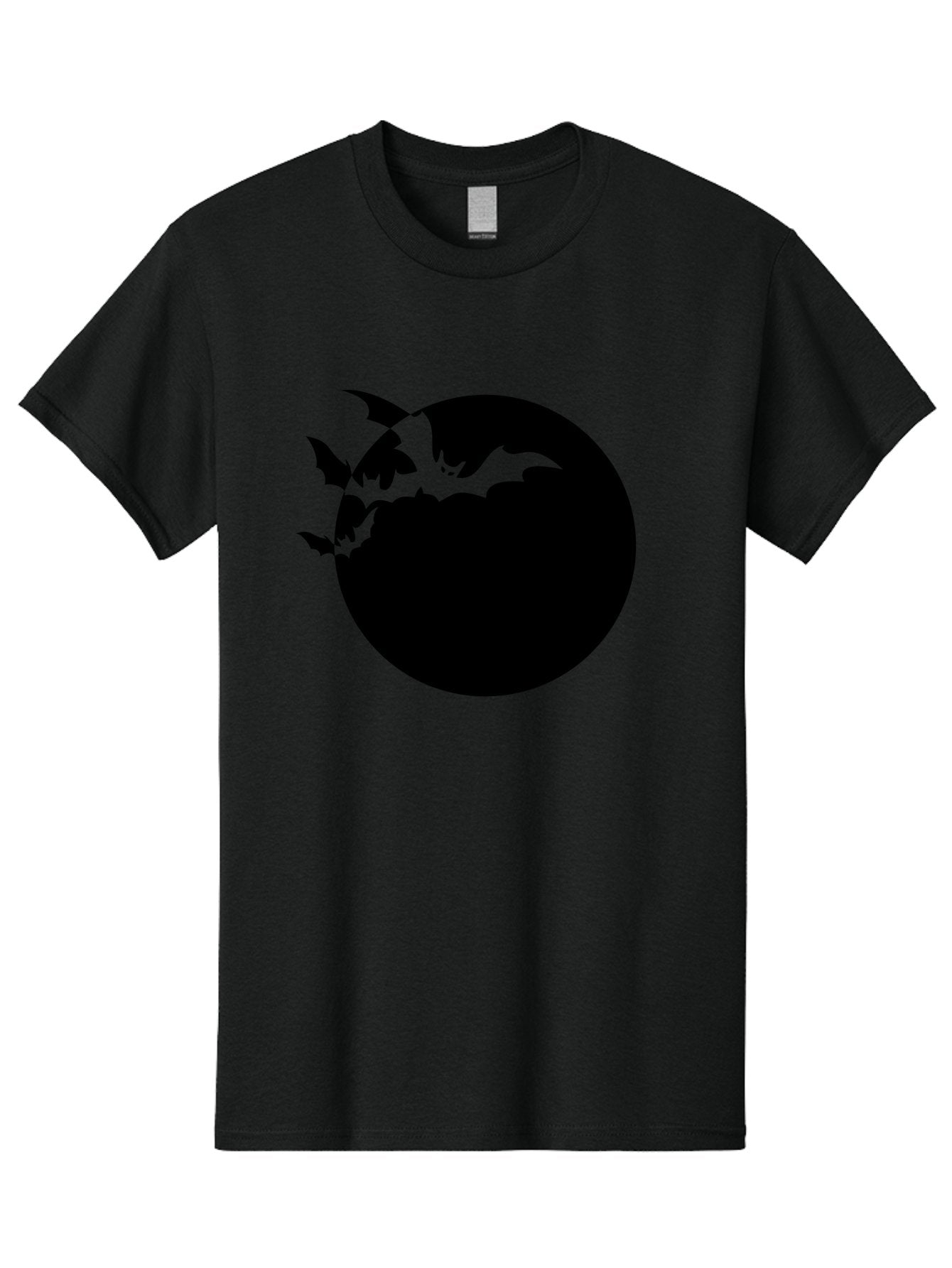 Bats-Flying-Around-Moon Men'S Graphic Tee, 100% Cotton, Comfortable Casual Summer Wear, Machine Washable, Black Bats, Flying Creatures, Dark Silhouettes, Spooky Atmosphere, Halloween Theme, Mystical Night, Winged Animals, Eerie Ambiance Aab195 11