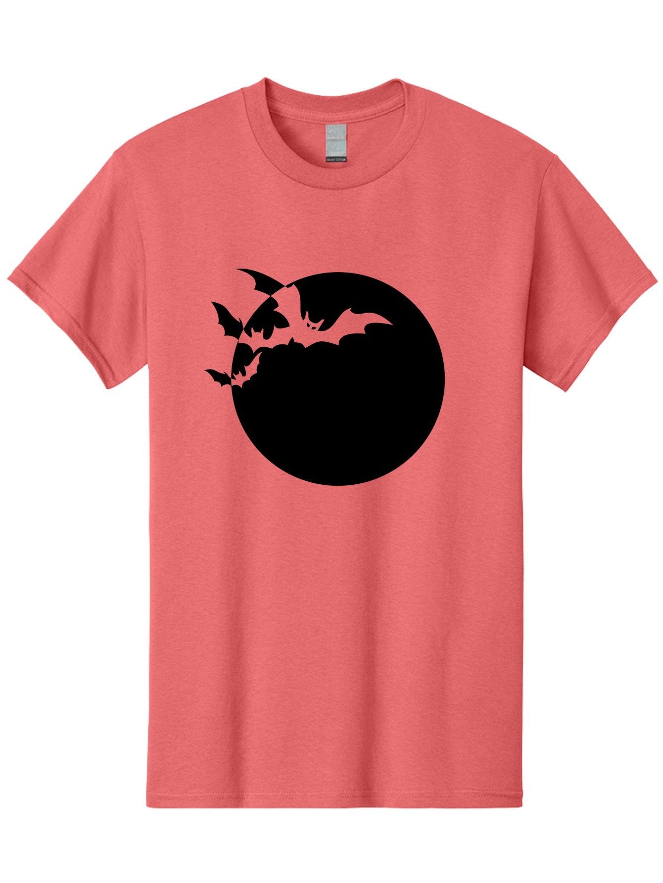 Bats-Flying-Around-Moon Men'S Graphic Tee, 100% Cotton, Comfortable Casual Summer Wear, Machine Washable, Black Bats, Flying Creatures, Dark Silhouettes, Spooky Atmosphere, Halloween Theme, Mystical Night, Winged Animals, Eerie Ambiance Aab195 15