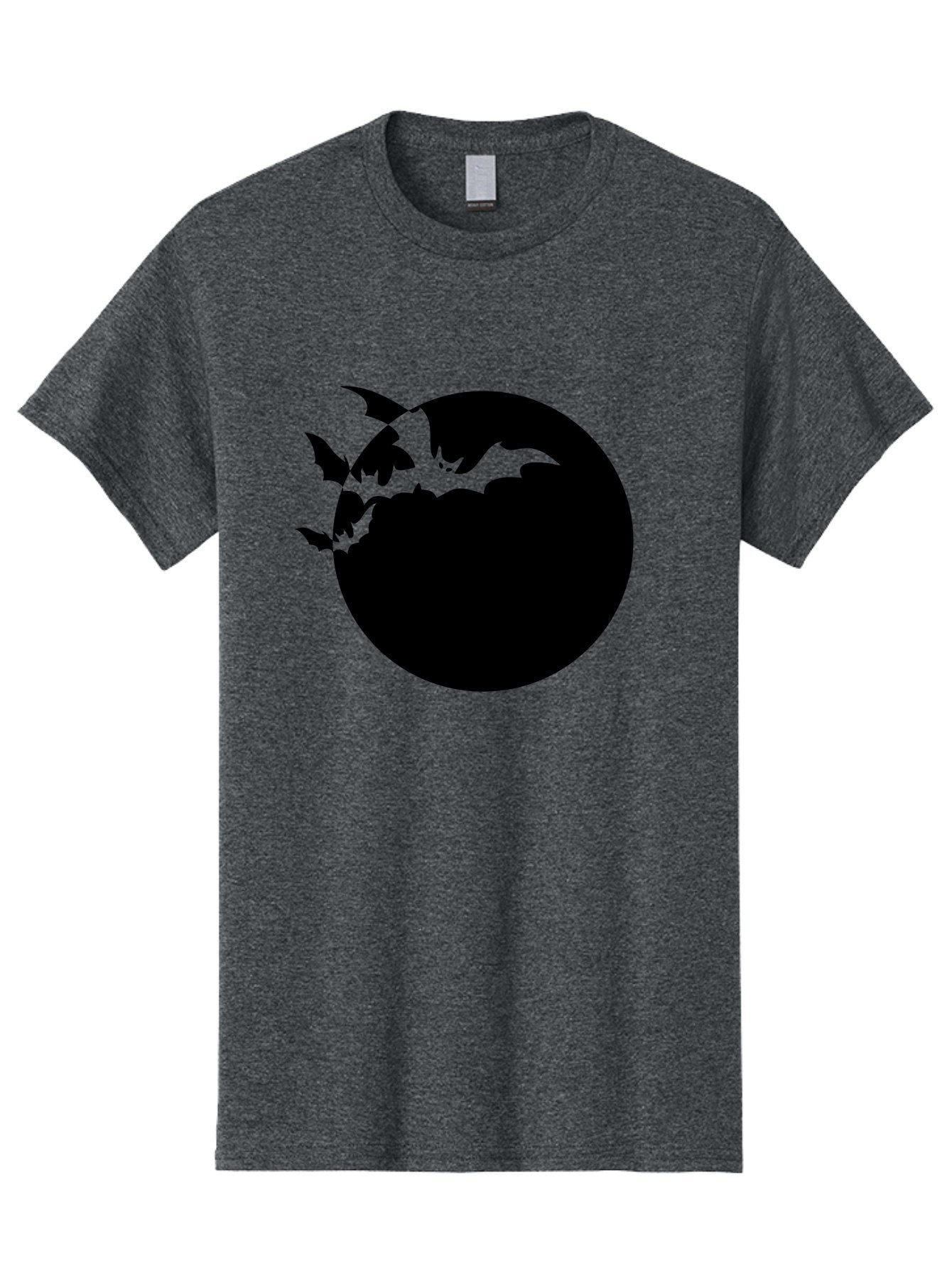 Bats-Flying-Around-Moon Men'S Graphic Tee, 100% Cotton, Comfortable Casual Summer Wear, Machine Washable, Black Bats, Flying Creatures, Dark Silhouettes, Spooky Atmosphere, Halloween Theme, Mystical Night, Winged Animals, Eerie Ambiance Aab195 5