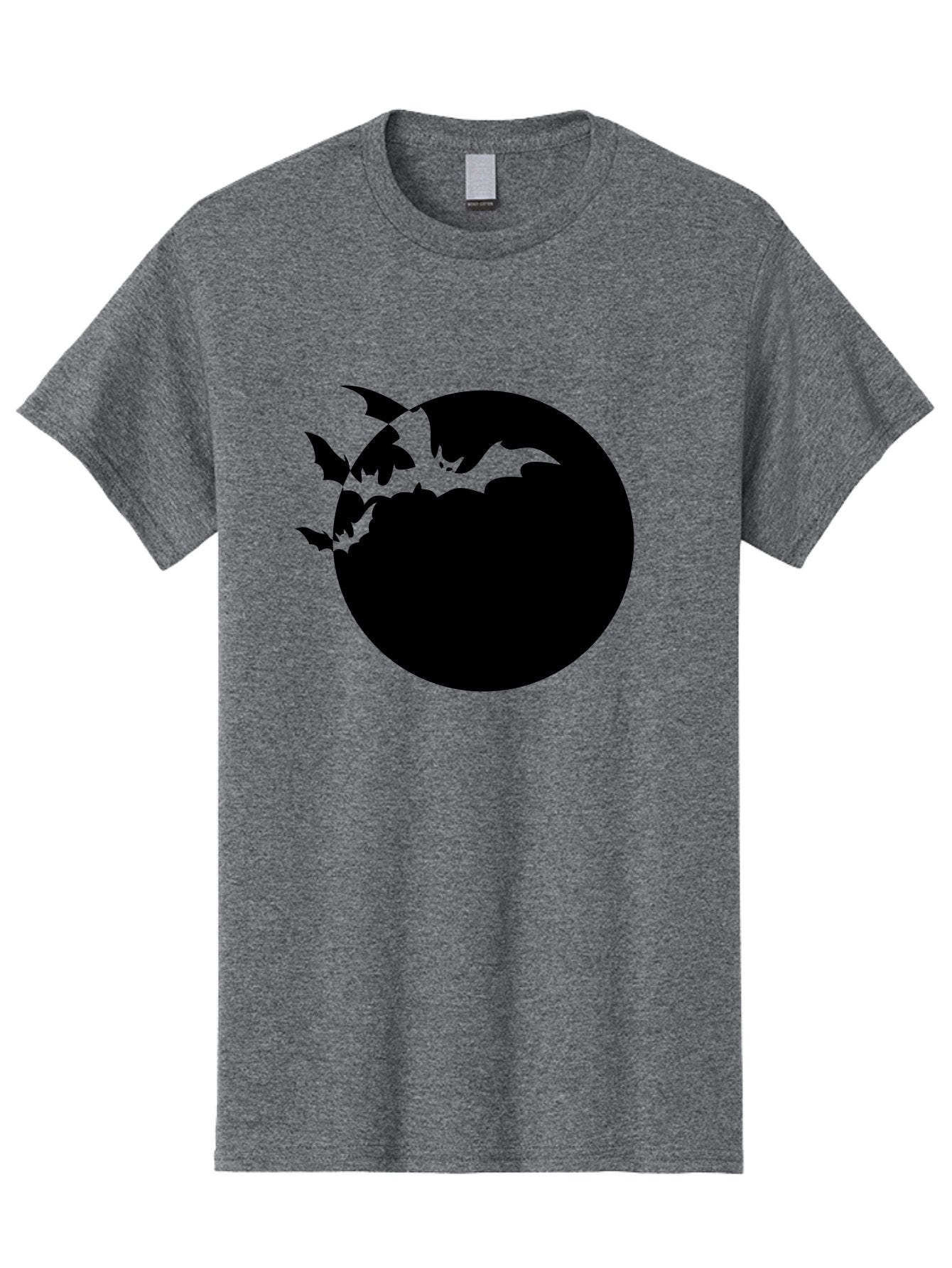 Bats-Flying-Around-Moon Men'S Graphic Tee, 100% Cotton, Comfortable Casual Summer Wear, Machine Washable, Black Bats, Flying Creatures, Dark Silhouettes, Spooky Atmosphere, Halloween Theme, Mystical Night, Winged Animals, Eerie Ambiance Aab195 4