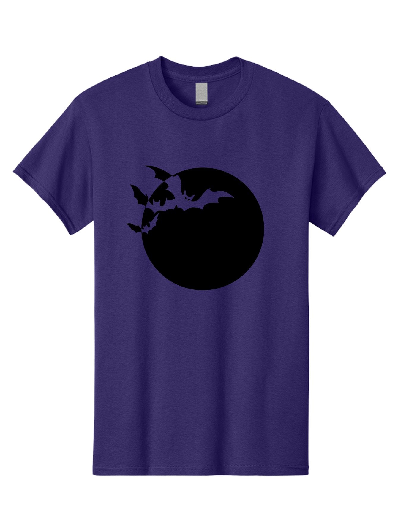 Bats-Flying-Around-Moon Men'S Graphic Tee, 100% Cotton, Comfortable Casual Summer Wear, Machine Washable, Black Bats, Flying Creatures, Dark Silhouettes, Spooky Atmosphere, Halloween Theme, Mystical Night, Winged Animals, Eerie Ambiance Aab195 13