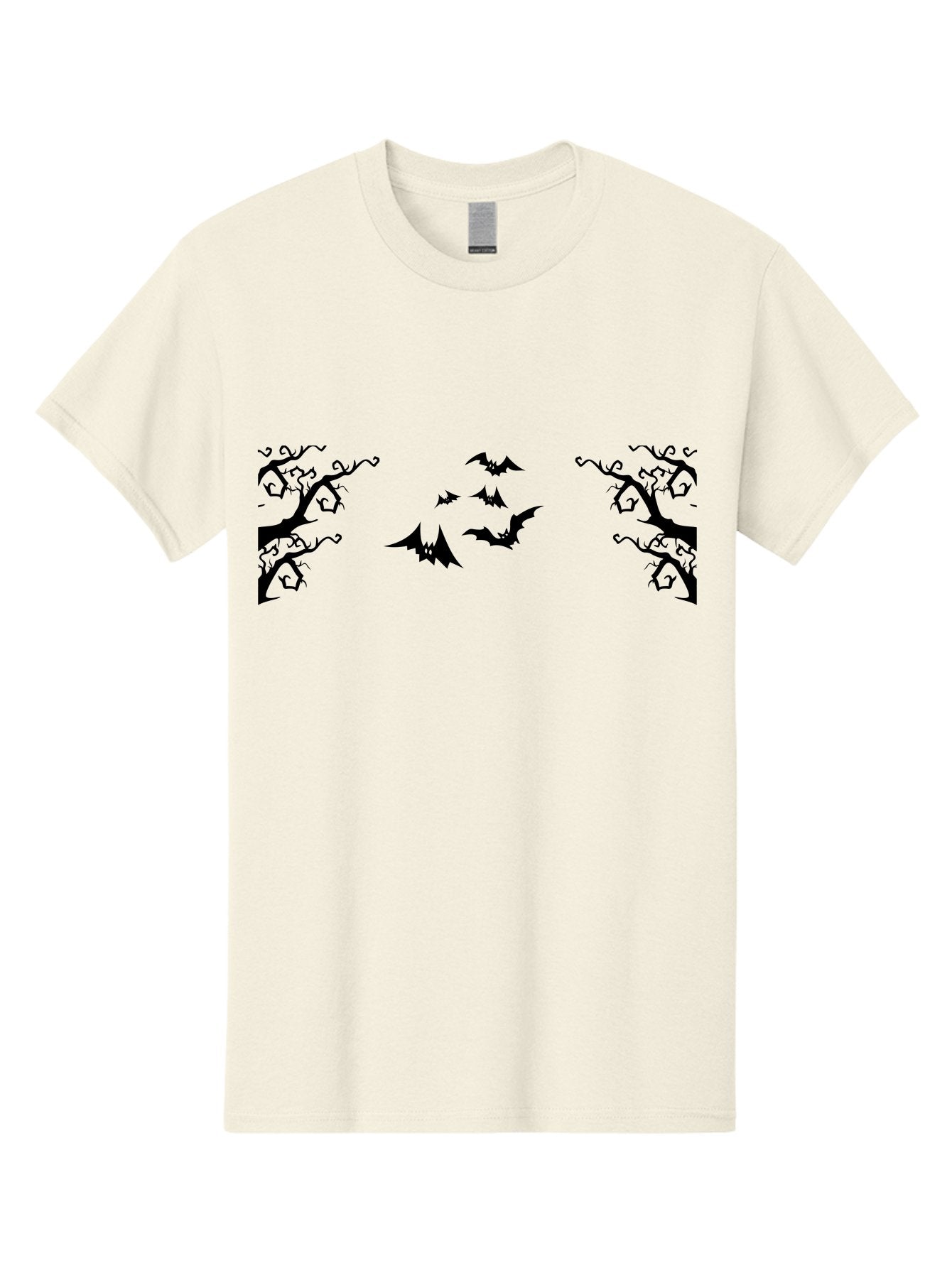 Bats-Flying-Between-Trees Men'S Graphic Tee, 100% Cotton, Comfortable Casual Summer Wear, Machine Washable, Halloween Bats, Flying Bats, Spooky Trees, Twisted Branches, Gothic Atmosphere, Dark Silhouettes, Haunted Woods, Flying Creatures Aab196 11