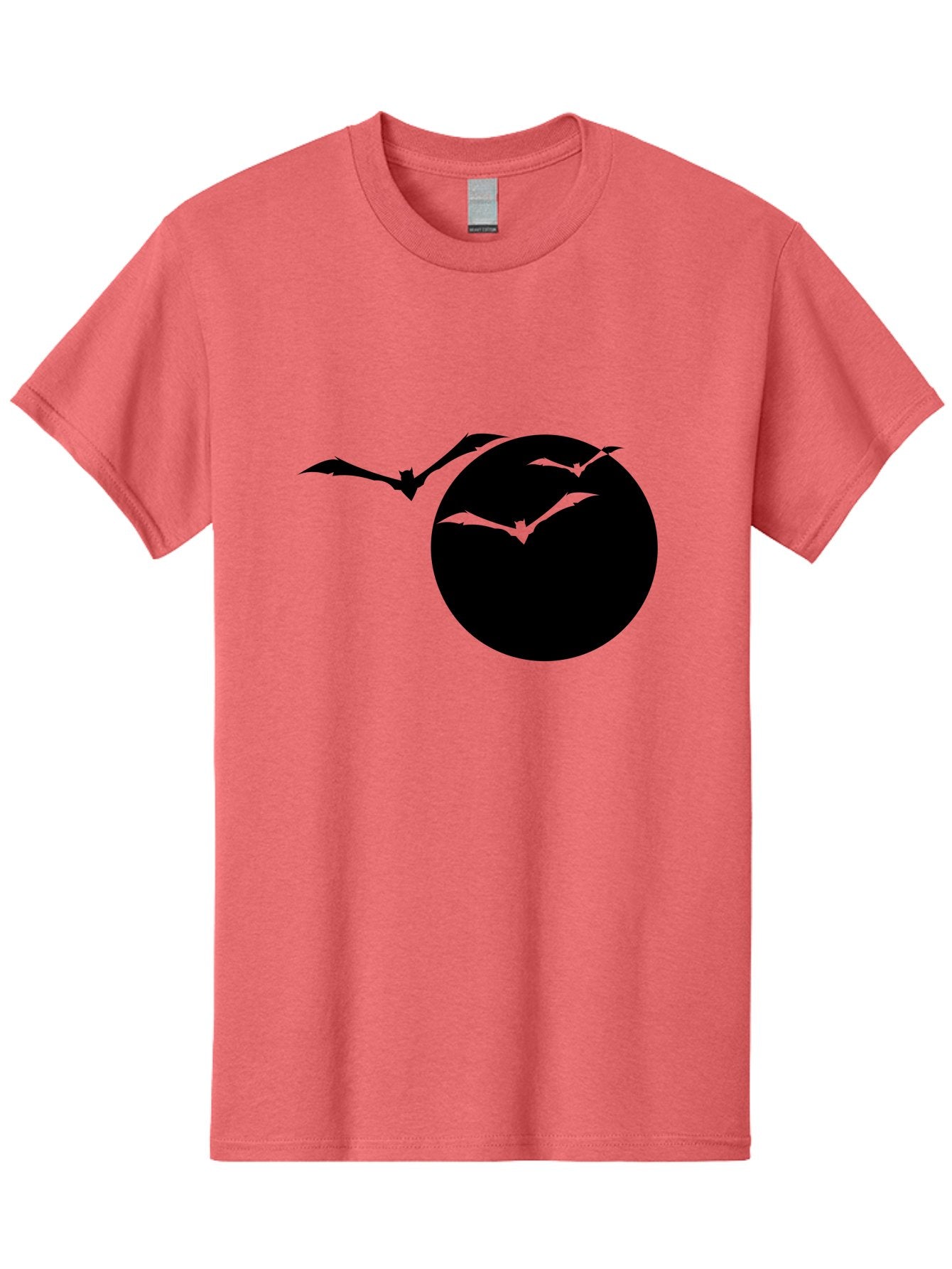 Bats-Flying Men'S Graphic Tee, 100% Cotton, Comfortable Casual Summer Wear, Machine Washable, Bats Flying Around The Moon, Spooky Atmosphere, Halloween Theme, Nighttime Scene, Mysterious Ambiance, Bats In Flight, Lunar Background, Aab197