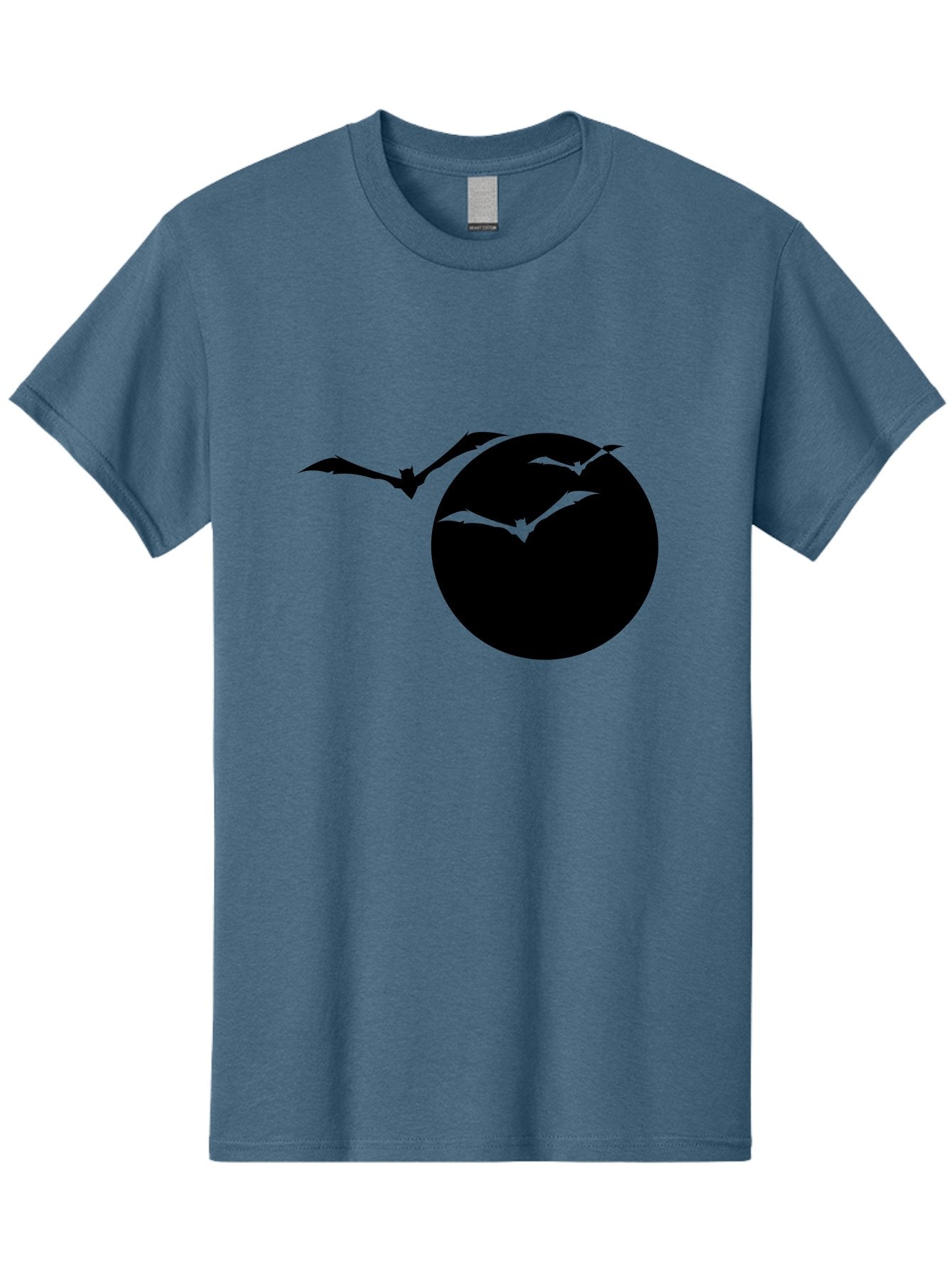 Bats-Flying Men'S Graphic Tee, 100% Cotton, Comfortable Casual Summer Wear, Machine Washable, Bats Flying Around The Moon, Spooky Atmosphere, Halloween Theme, Nighttime Scene, Mysterious Ambiance, Bats In Flight, Lunar Background, Aab197 11