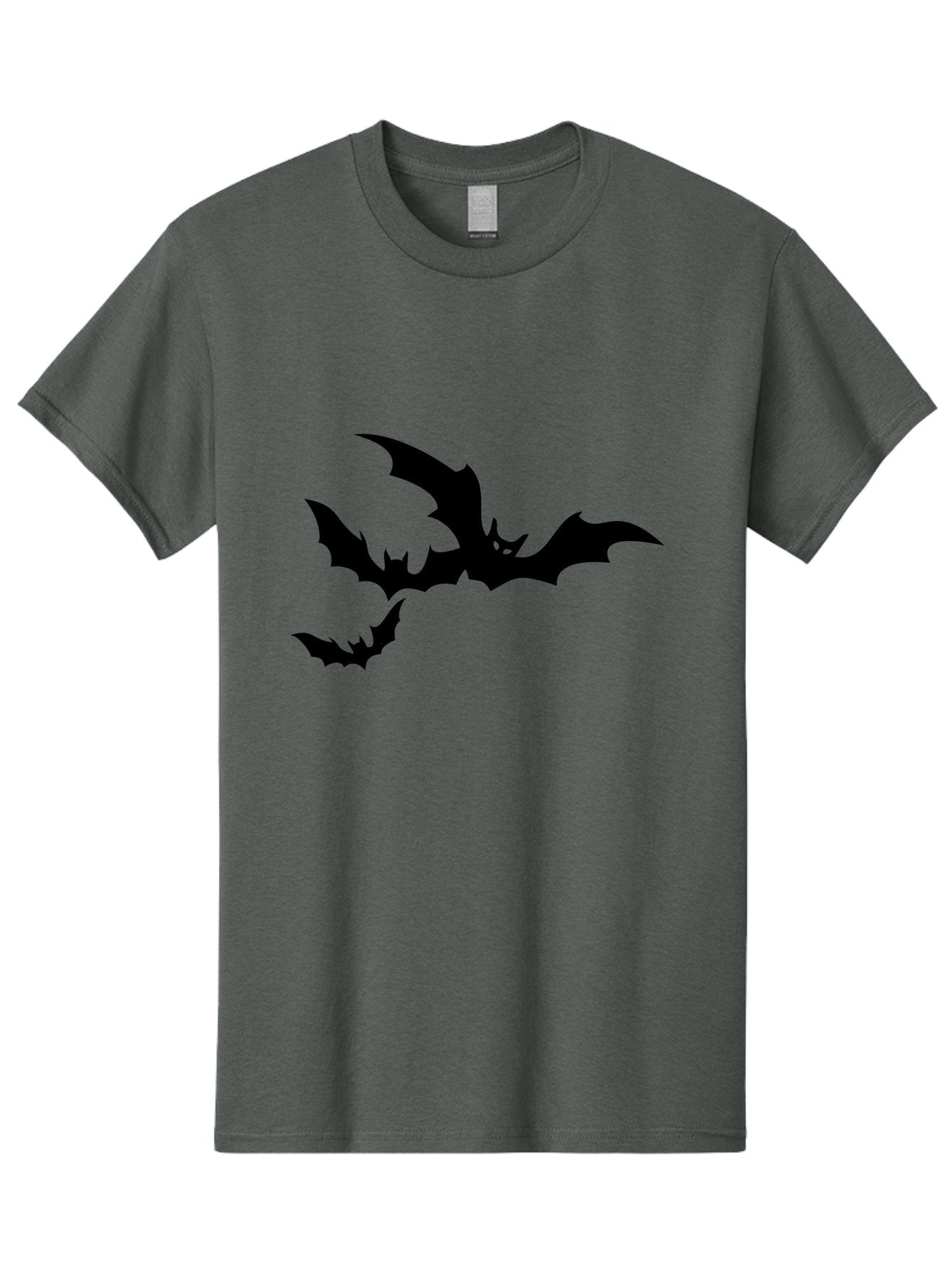 Bats Men'S Graphic Tee, 100% Cotton, Comfortable Casual Summer Wear, Machine Washable, Flying Bats, Silhouette Art, Bat Wings, Halloween Decorations, Spooky Atmosphere, Dark Creatures, Nocturnal Animals, Flying Mammals Aab198