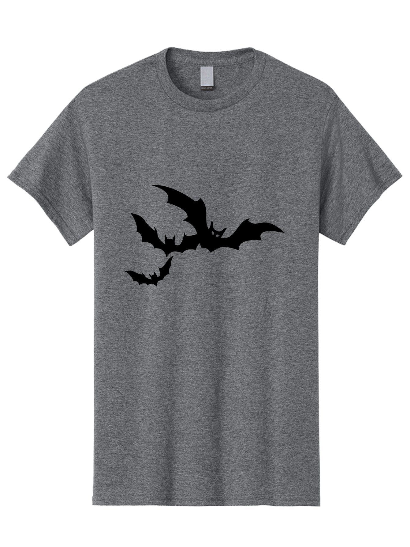 Bats Men'S Graphic Tee, 100% Cotton, Comfortable Casual Summer Wear, Machine Washable, Flying Bats, Silhouette Art, Bat Wings, Halloween Decorations, Spooky Atmosphere, Dark Creatures, Nocturnal Animals, Flying Mammals Aab198 11