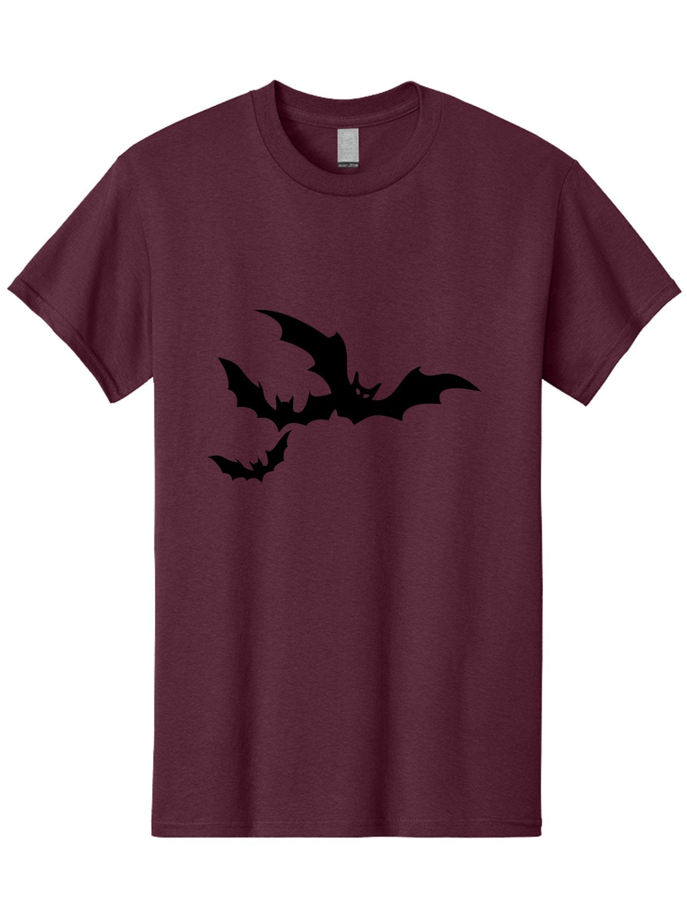 Bats Men'S Graphic Tee, 100% Cotton, Comfortable Casual Summer Wear, Machine Washable, Flying Bats, Silhouette Art, Bat Wings, Halloween Decorations, Spooky Atmosphere, Dark Creatures, Nocturnal Animals, Flying Mammals Aab198 13
