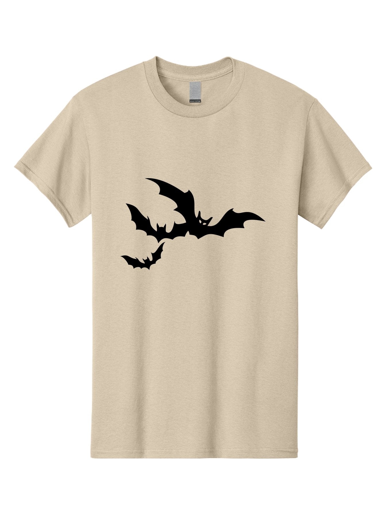Bats Men'S Graphic Tee, 100% Cotton, Comfortable Casual Summer Wear, Machine Washable, Flying Bats, Silhouette Art, Bat Wings, Halloween Decorations, Spooky Atmosphere, Dark Creatures, Nocturnal Animals, Flying Mammals Aab198