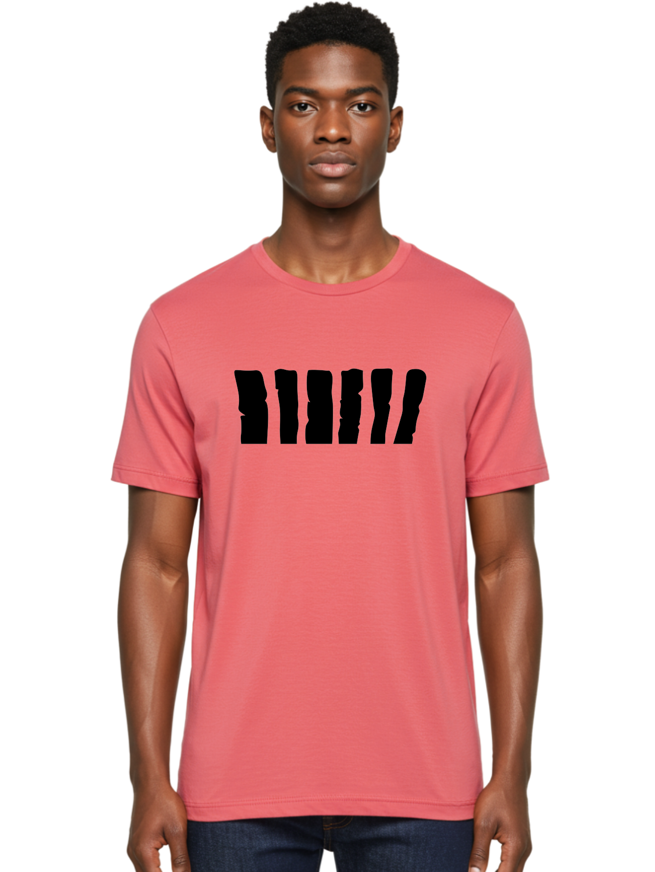 Bimbim Men'S Graphic Tee, 100% Cotton, Comfortable Casual Summer Wear, Machine Washable, Stylized Text, Bold Font, Black Letters, Modern Design, Graphic Element, Abstract Typography, Sleek Aesthetic Aab199 6