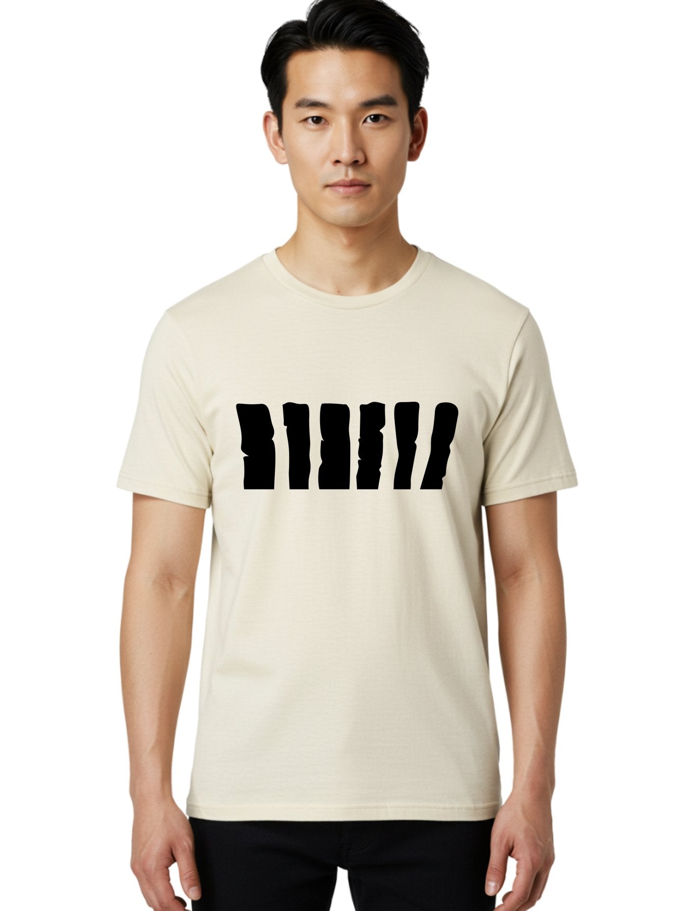 Bimbim Men'S Graphic Tee, 100% Cotton, Comfortable Casual Summer Wear, Machine Washable, Stylized Text, Bold Font, Black Letters, Modern Design, Graphic Element, Abstract Typography, Sleek Aesthetic Aab199 24
