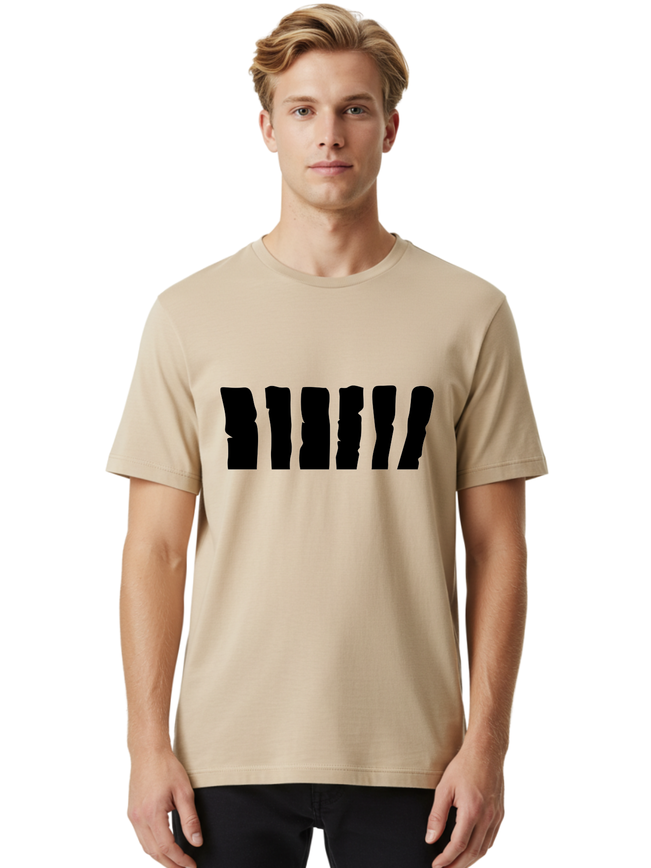 Bimbim Men'S Graphic Tee, 100% Cotton, Comfortable Casual Summer Wear, Machine Washable, Stylized Text, Bold Font, Black Letters, Modern Design, Graphic Element, Abstract Typography, Sleek Aesthetic Aab199 28