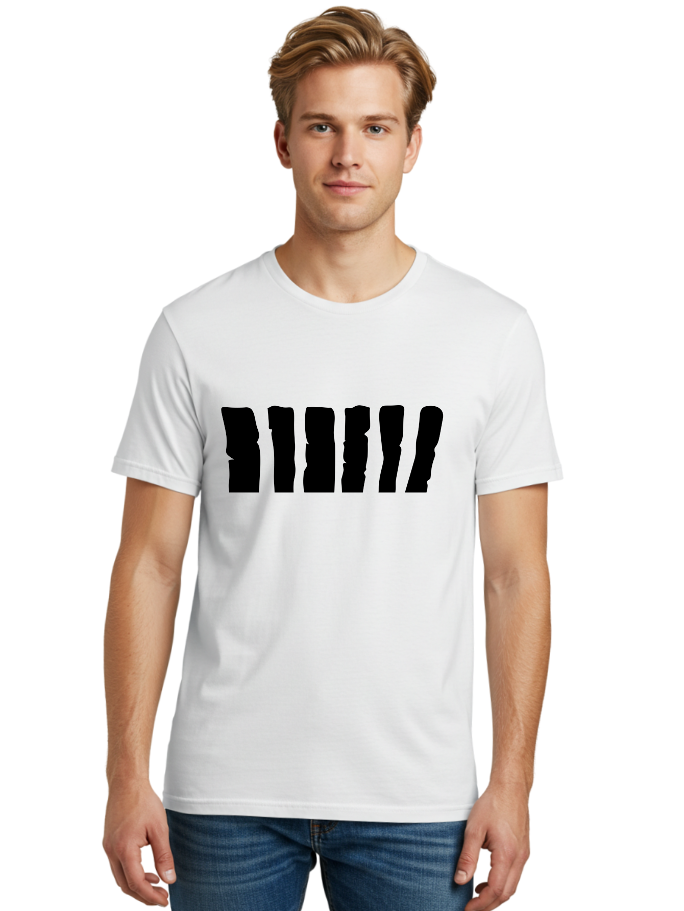 Bimbim Men'S Graphic Tee, 100% Cotton, Comfortable Casual Summer Wear, Machine Washable, Stylized Text, Bold Font, Black Letters, Modern Design, Graphic Element, Abstract Typography, Sleek Aesthetic Aab199 30