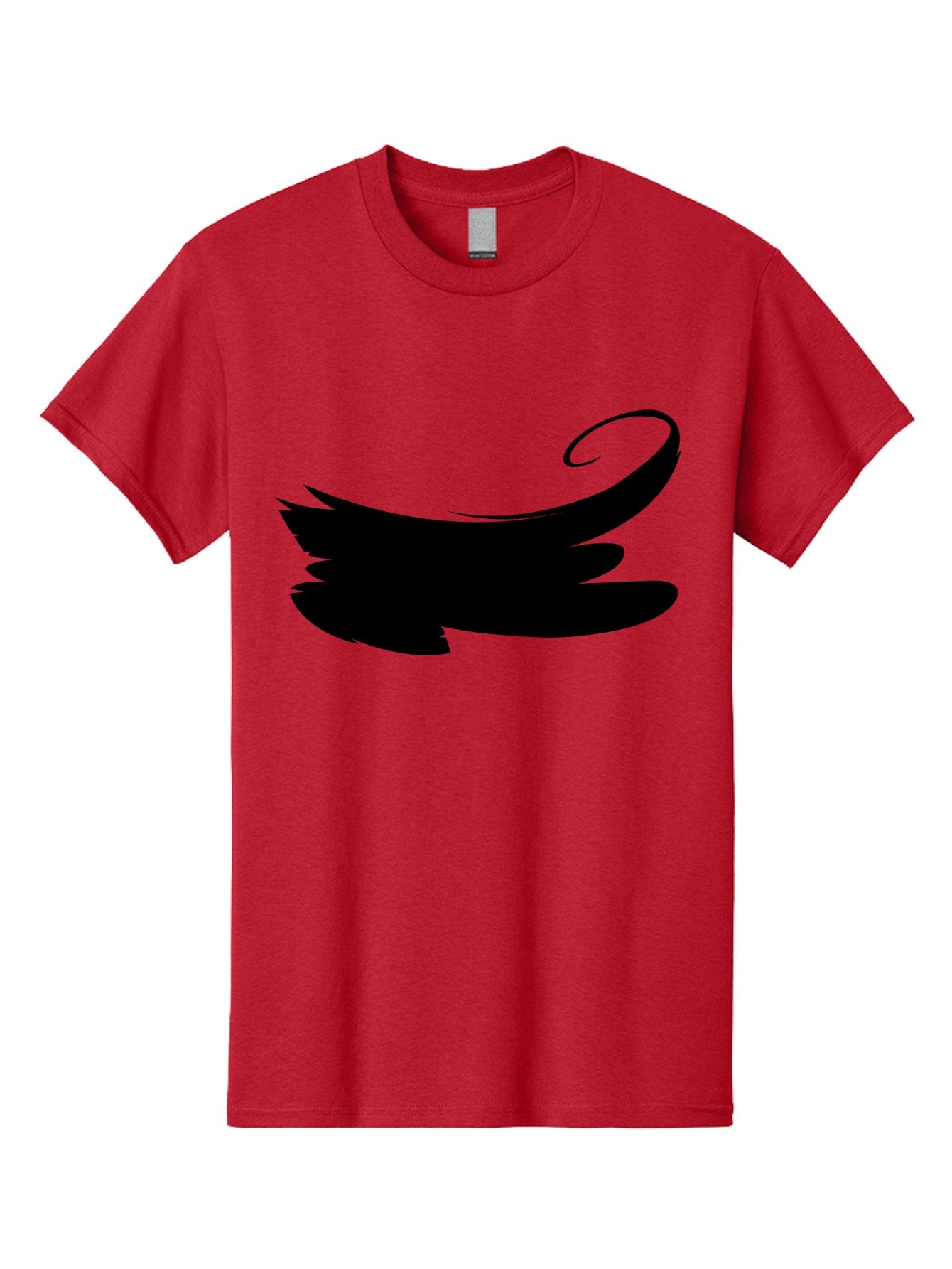 Bird-Silhouette Men'S Graphic Tee, 100% Cotton, Comfortable Casual Summer Wear, Machine Washable, Stylized Wing, Abstract Design, Minimalist Art, Black Silhouette, Freedom Symbol, Elegance, Simple Graphics, Symbolic Representation Aab200