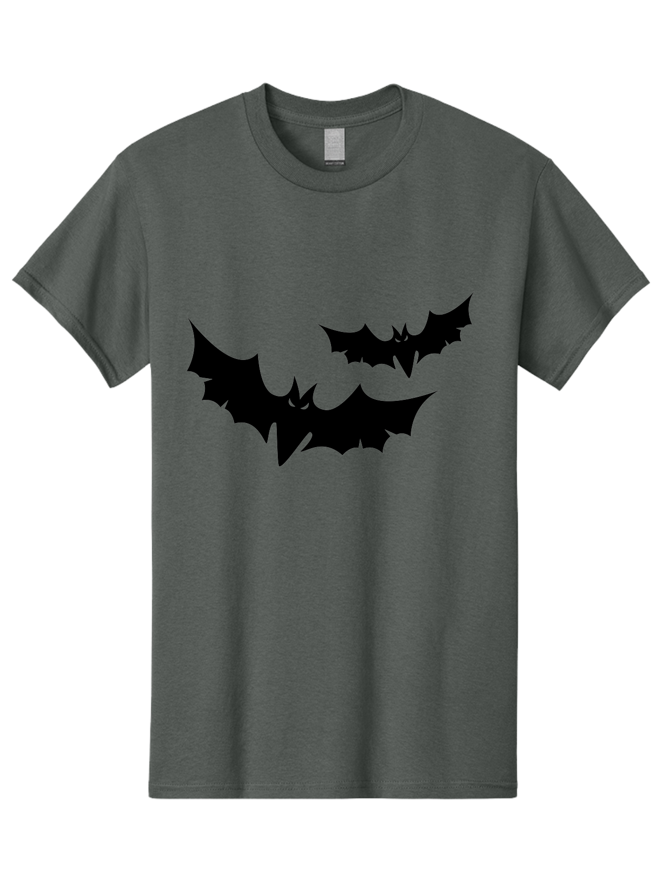 Black-Bats Men'S Graphic Tee, 100% Cotton, Comfortable Casual Summer Wear, Machine Washable, Halloween Bats, Black Bats, Bat Silhouettes, Spooky Decor, Halloween Decorations, Flying Bats, Halloween Theme Aab201 3