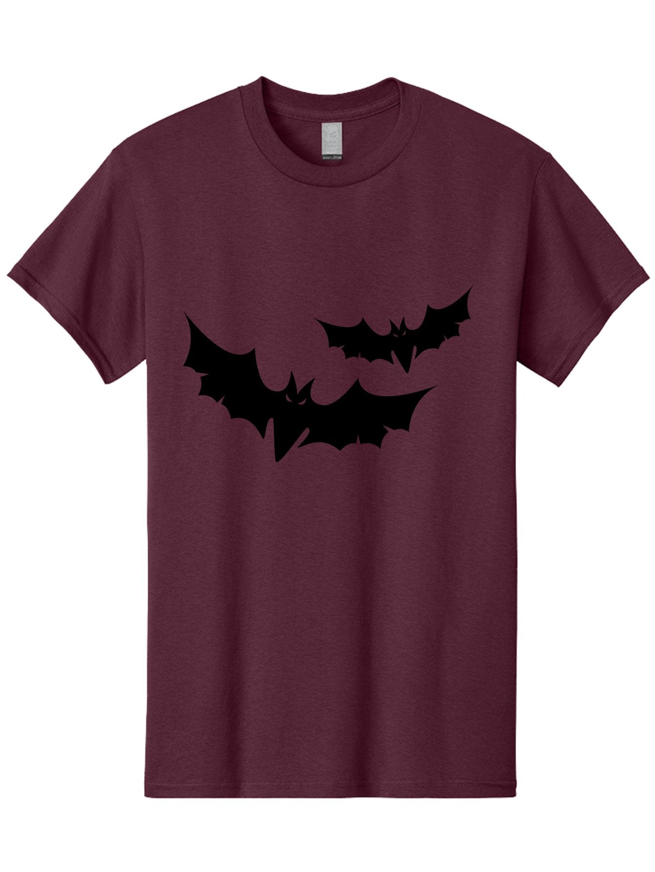 Black-Bats Men'S Graphic Tee, 100% Cotton, Comfortable Casual Summer Wear, Machine Washable, Halloween Bats, Black Bats, Bat Silhouettes, Spooky Decor, Halloween Decorations, Flying Bats, Halloween Theme Aab201