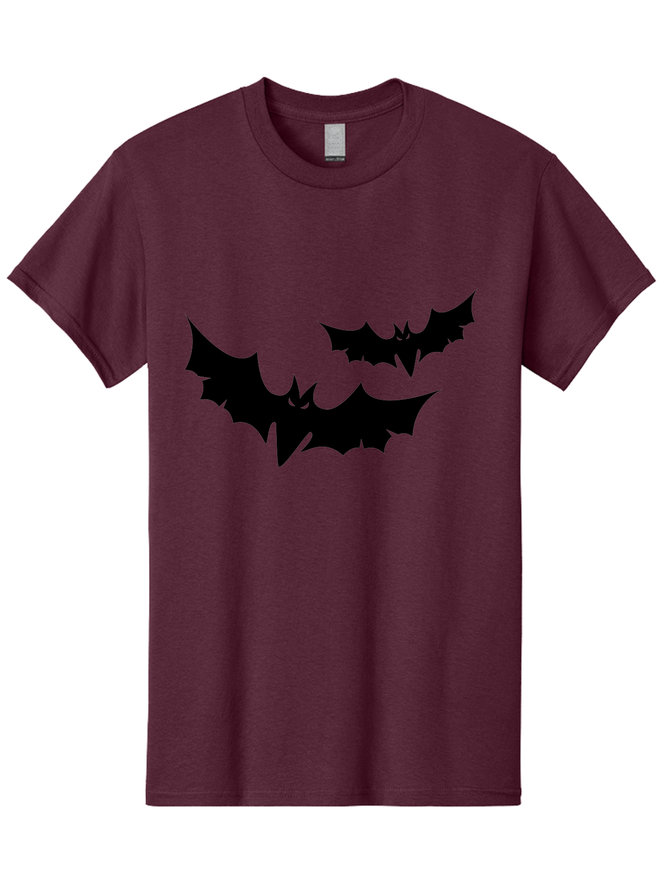 Black-Bats Men'S Graphic Tee, 100% Cotton, Comfortable Casual Summer Wear, Machine Washable, Halloween Bats, Black Bats, Bat Silhouettes, Spooky Decor, Halloween Decorations, Flying Bats, Halloween Theme Aab201 13