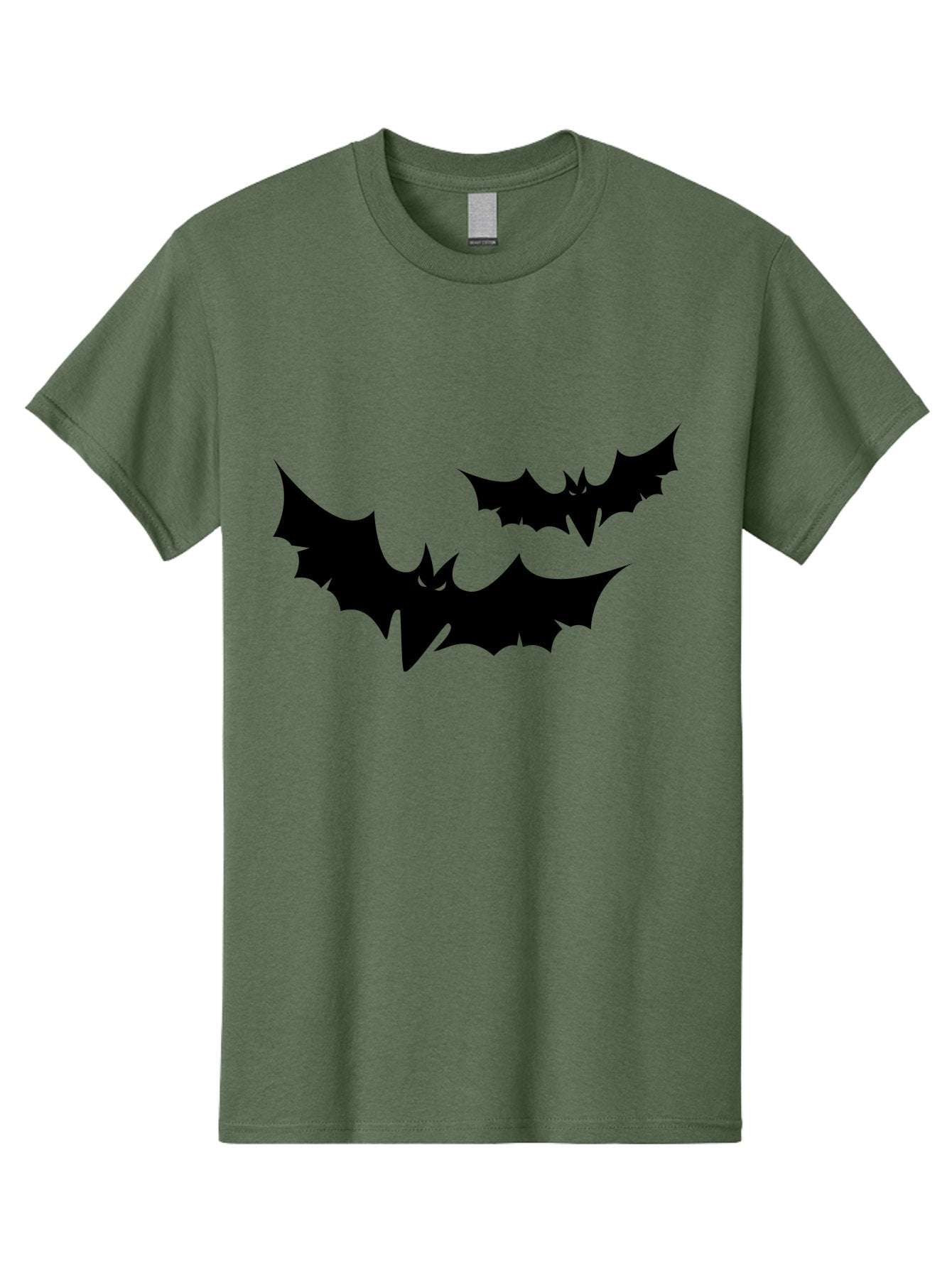 Black-Bats Men'S Graphic Tee, 100% Cotton, Comfortable Casual Summer Wear, Machine Washable, Halloween Bats, Black Bats, Bat Silhouettes, Spooky Decor, Halloween Decorations, Flying Bats, Halloween Theme Aab201 6