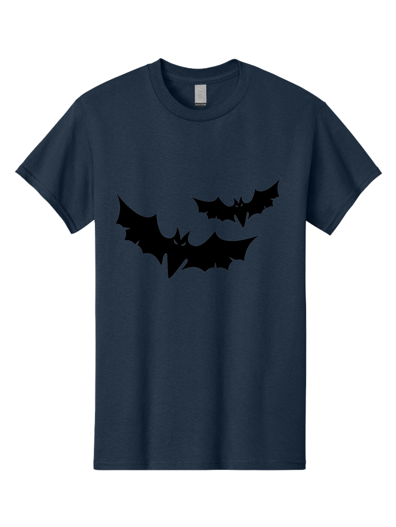 Black-Bats Men'S Graphic Tee, 100% Cotton, Comfortable Casual Summer Wear, Machine Washable, Halloween Bats, Black Bats, Bat Silhouettes, Spooky Decor, Halloween Decorations, Flying Bats, Halloween Theme Aab201 19