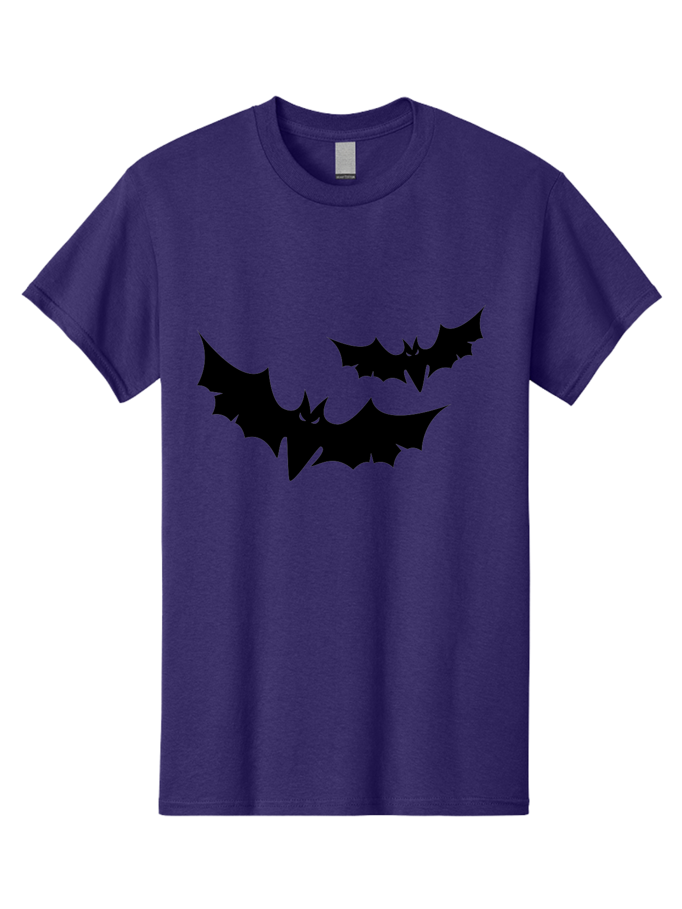 Black-Bats Men'S Graphic Tee, 100% Cotton, Comfortable Casual Summer Wear, Machine Washable, Halloween Bats, Black Bats, Bat Silhouettes, Spooky Decor, Halloween Decorations, Flying Bats, Halloween Theme Aab201 21