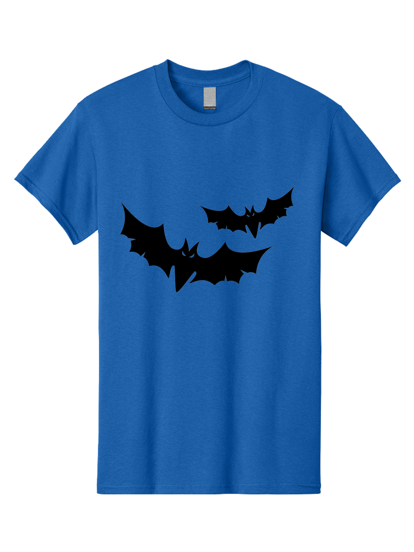 Black-Bats Men'S Graphic Tee, 100% Cotton, Comfortable Casual Summer Wear, Machine Washable, Halloween Bats, Black Bats, Bat Silhouettes, Spooky Decor, Halloween Decorations, Flying Bats, Halloween Theme Aab201 25