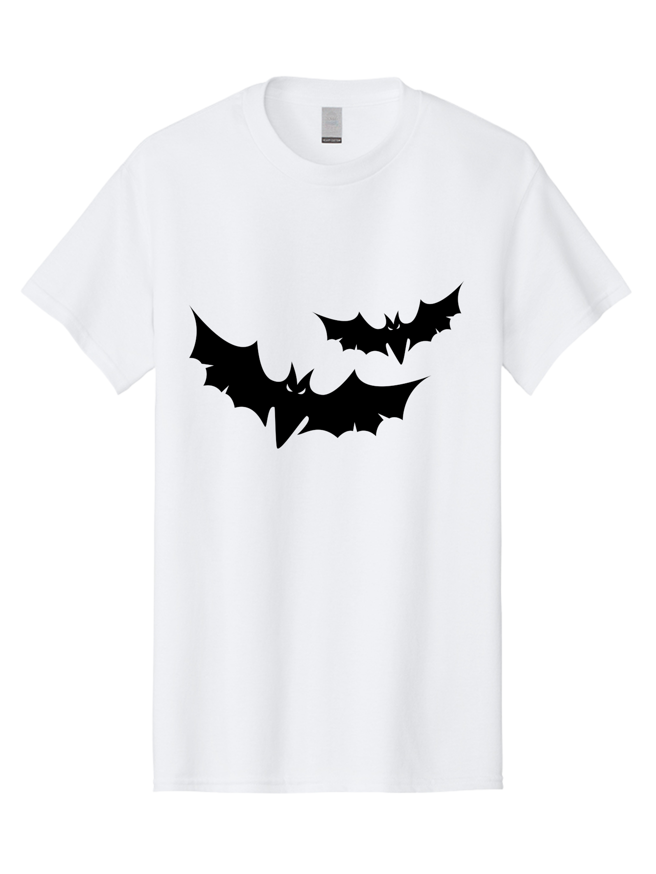 Black-Bats Men'S Graphic Tee, 100% Cotton, Comfortable Casual Summer Wear, Machine Washable, Halloween Bats, Black Bats, Bat Silhouettes, Spooky Decor, Halloween Decorations, Flying Bats, Halloween Theme Aab201 29