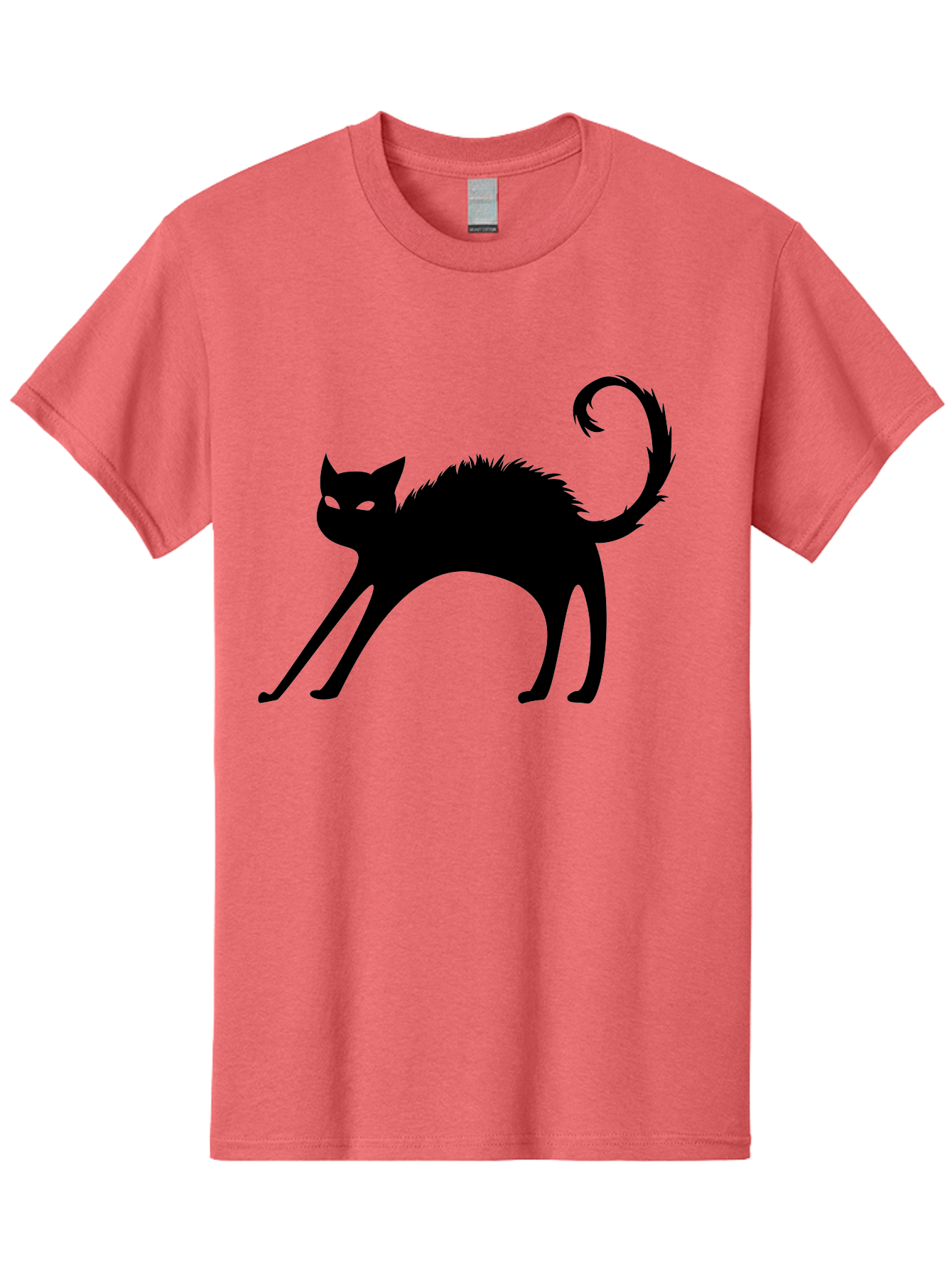 Black-Cat-Silhouette-1 Men'S Graphic Tee, 100% Cotton, Comfortable Casual Summer Wear, Machine Washable, Black Cat Silhouette, Spooky Cat, Halloween Symbol, Mysterious Animal, Glowing Eyes, Feline Silhouette, Mystical Creature, Aab202 19