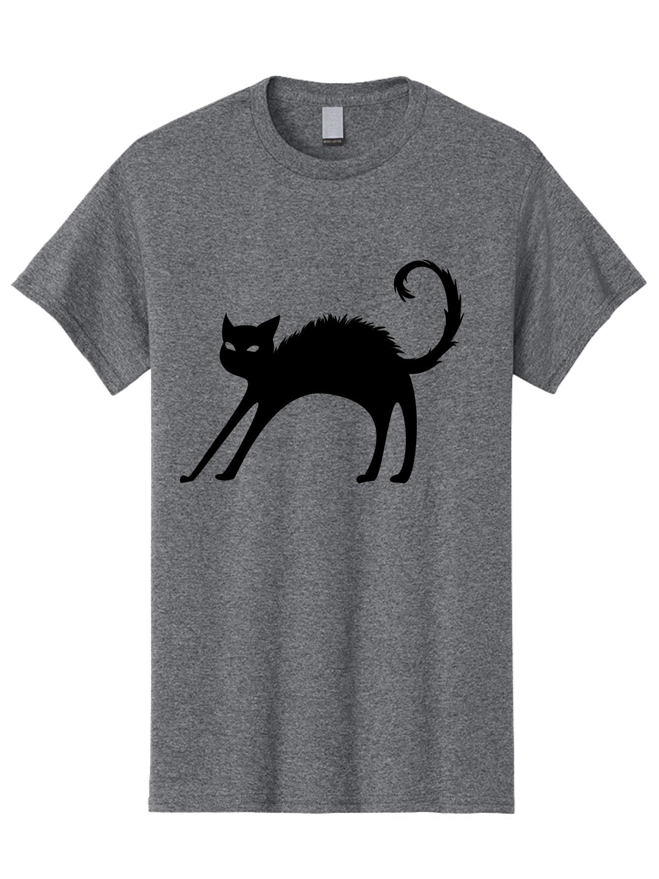 Black-Cat-Silhouette-1 Men'S Graphic Tee, 100% Cotton, Comfortable Casual Summer Wear, Machine Washable, Black Cat Silhouette, Spooky Cat, Halloween Symbol, Mysterious Animal, Glowing Eyes, Feline Silhouette, Mystical Creature, Aab202 9