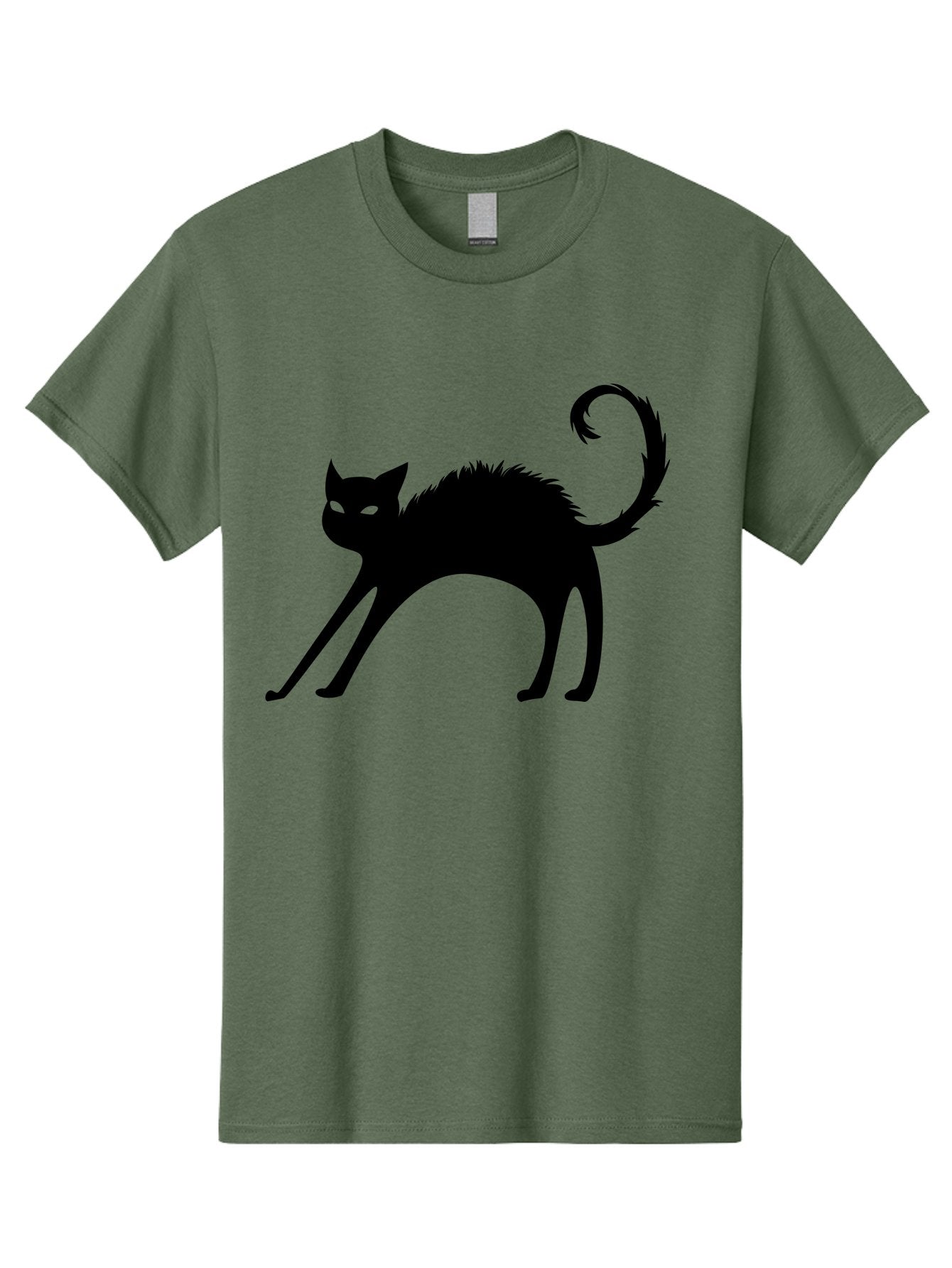 Black-Cat-Silhouette-1 Men'S Graphic Tee, 100% Cotton, Comfortable Casual Summer Wear, Machine Washable, Black Cat Silhouette, Spooky Cat, Halloween Symbol, Mysterious Animal, Glowing Eyes, Feline Silhouette, Mystical Creature, Aab202 15