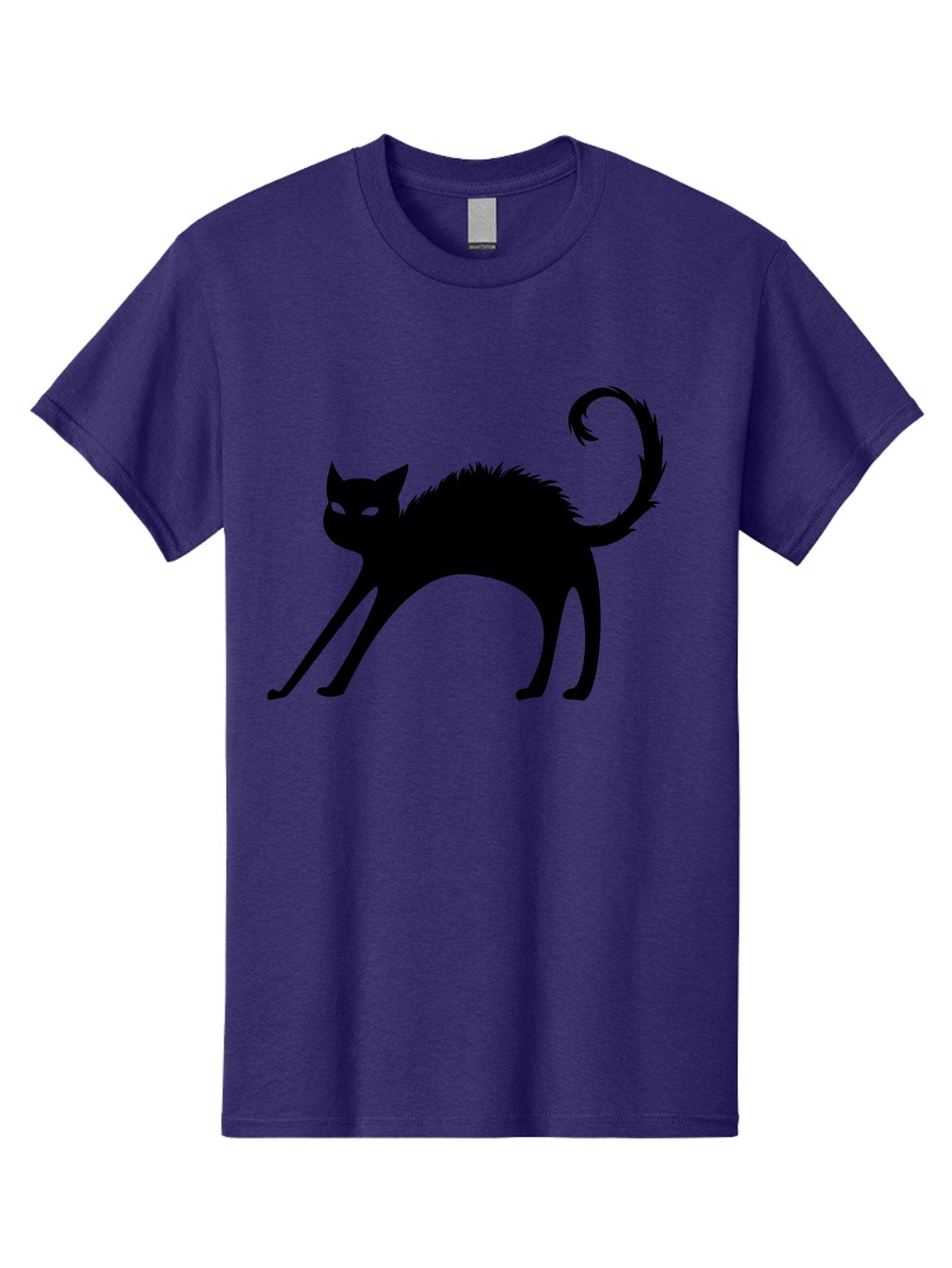 Black-Cat-Silhouette-1 Men'S Graphic Tee, 100% Cotton, Comfortable Casual Summer Wear, Machine Washable, Black Cat Silhouette, Spooky Cat, Halloween Symbol, Mysterious Animal, Glowing Eyes, Feline Silhouette, Mystical Creature, Aab202 5
