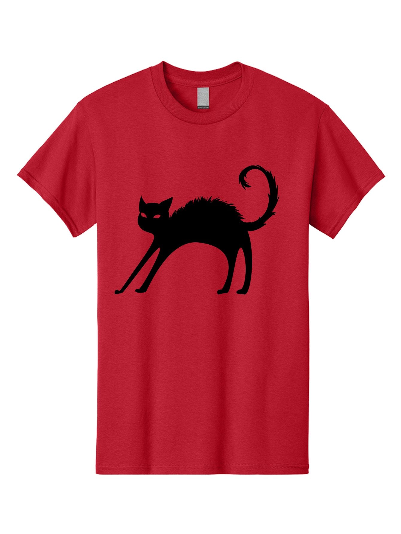 Black-Cat-Silhouette-1 Men'S Graphic Tee, 100% Cotton, Comfortable Casual Summer Wear, Machine Washable, Black Cat Silhouette, Spooky Cat, Halloween Symbol, Mysterious Animal, Glowing Eyes, Feline Silhouette, Mystical Creature, Aab202 13
