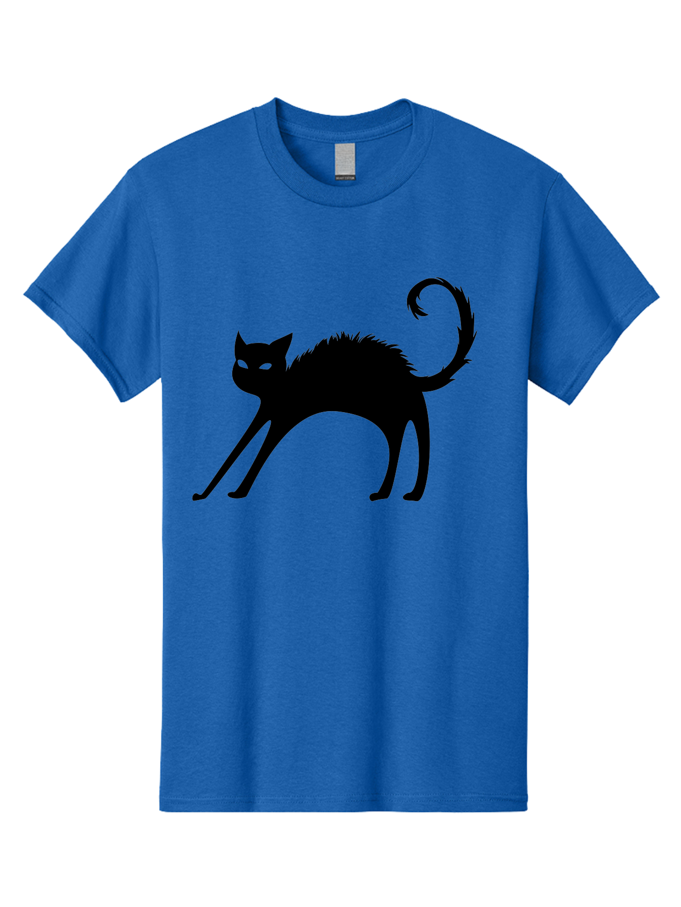 Black-Cat-Silhouette-1 Men'S Graphic Tee, 100% Cotton, Comfortable Casual Summer Wear, Machine Washable, Black Cat Silhouette, Spooky Cat, Halloween Symbol, Mysterious Animal, Glowing Eyes, Feline Silhouette, Mystical Creature, Aab202 23