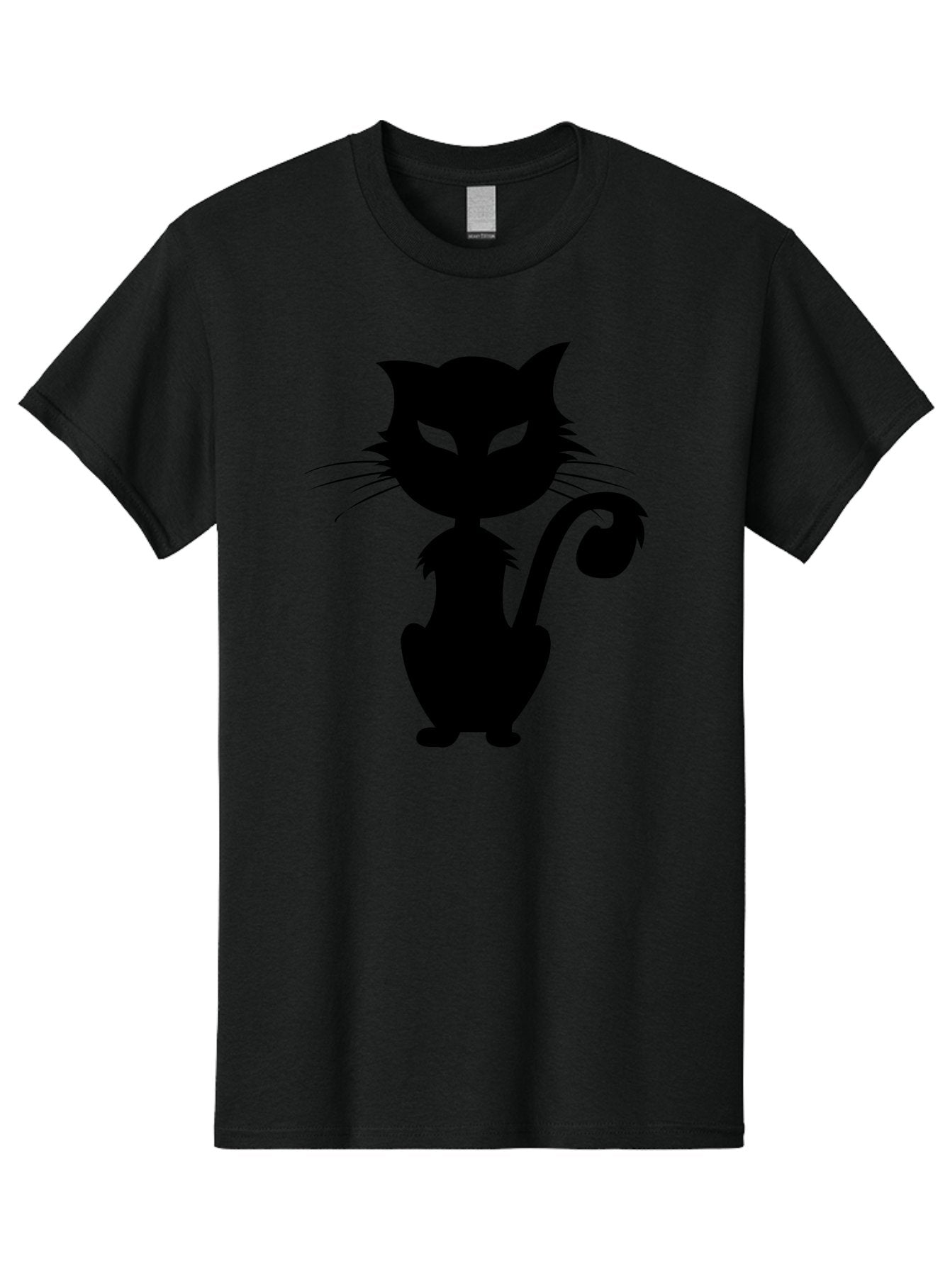 Black-Cat-Silhouette-2 Men'S Graphic Tee, 100% Cotton, Comfortable Casual Summer Wear, Machine Washable, Black Cat, Cat Silhouette, Feline Figure, Glowing Green Eyes, Mystical Cat, Cat Graphic, Spooky Cat, Mysterious Animal, Halloween Icon Aab203 8