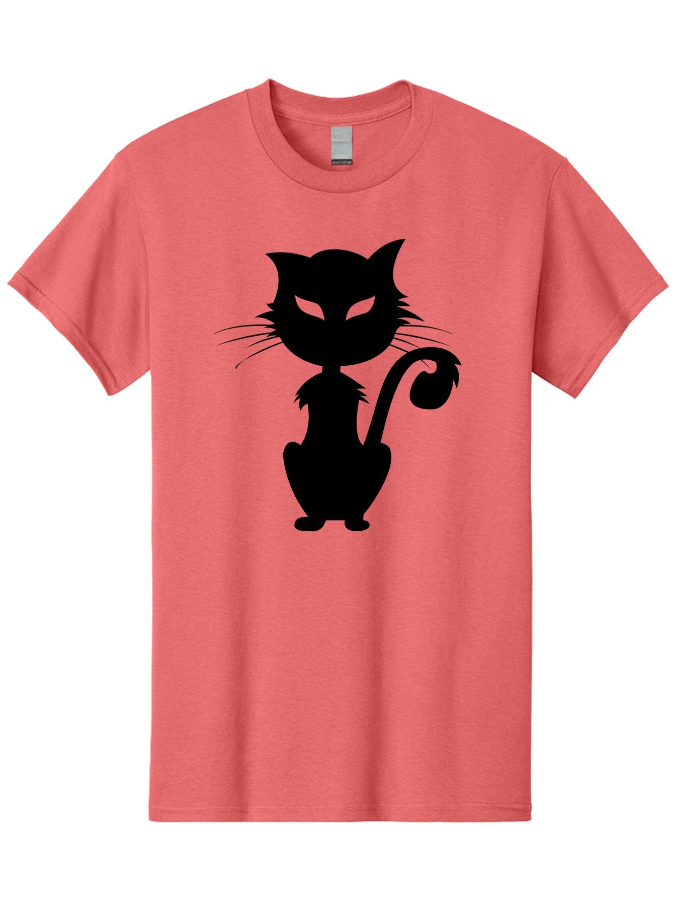 Black-Cat-Silhouette-2 Men'S Graphic Tee, 100% Cotton, Comfortable Casual Summer Wear, Machine Washable, Black Cat, Cat Silhouette, Feline Figure, Glowing Green Eyes, Mystical Cat, Cat Graphic, Spooky Cat, Mysterious Animal, Halloween Icon Aab203 15