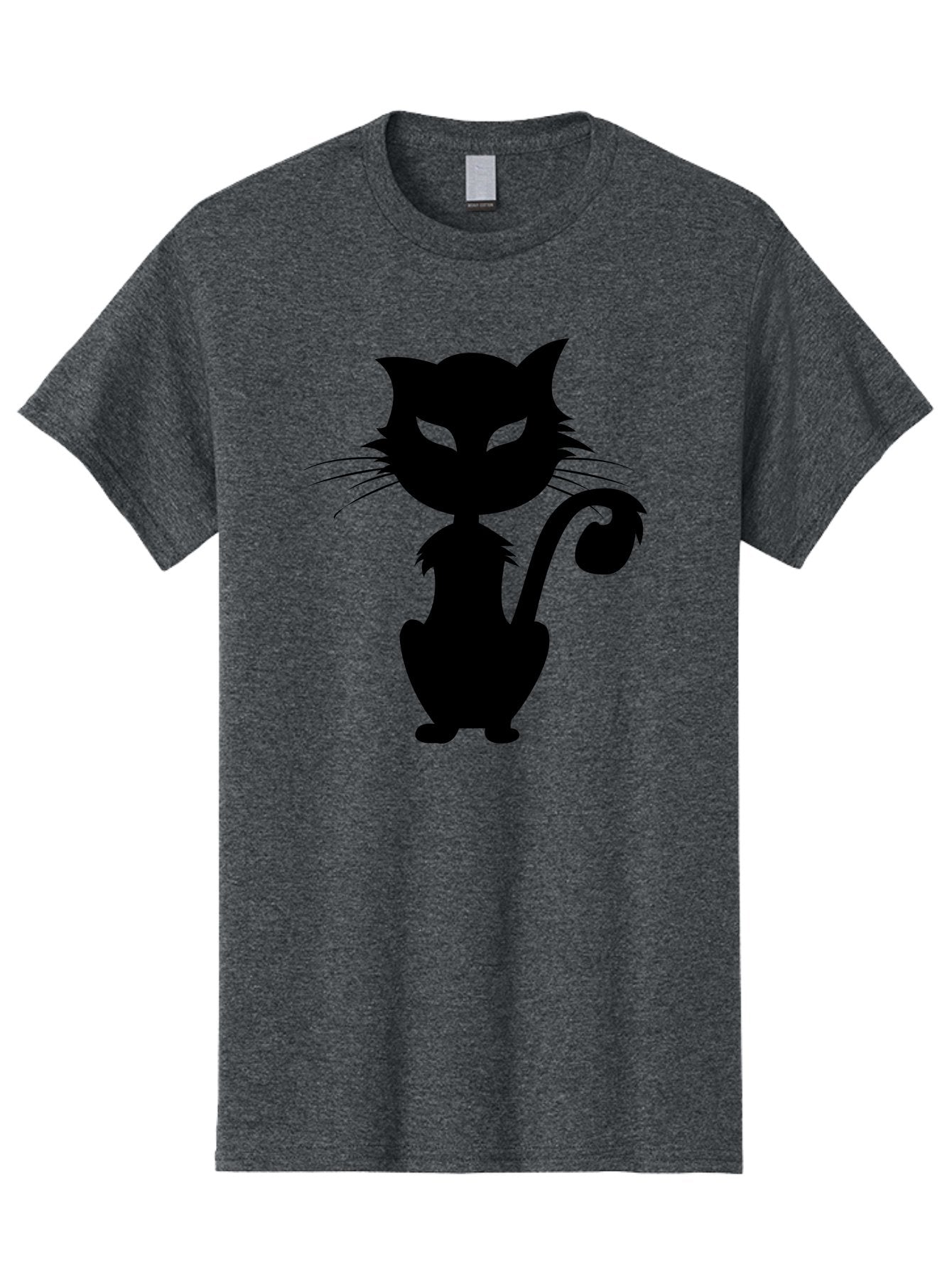 Black-Cat-Silhouette-2 Men'S Graphic Tee, 100% Cotton, Comfortable Casual Summer Wear, Machine Washable, Black Cat, Cat Silhouette, Feline Figure, Glowing Green Eyes, Mystical Cat, Cat Graphic, Spooky Cat, Mysterious Animal, Halloween Icon Aab203 11