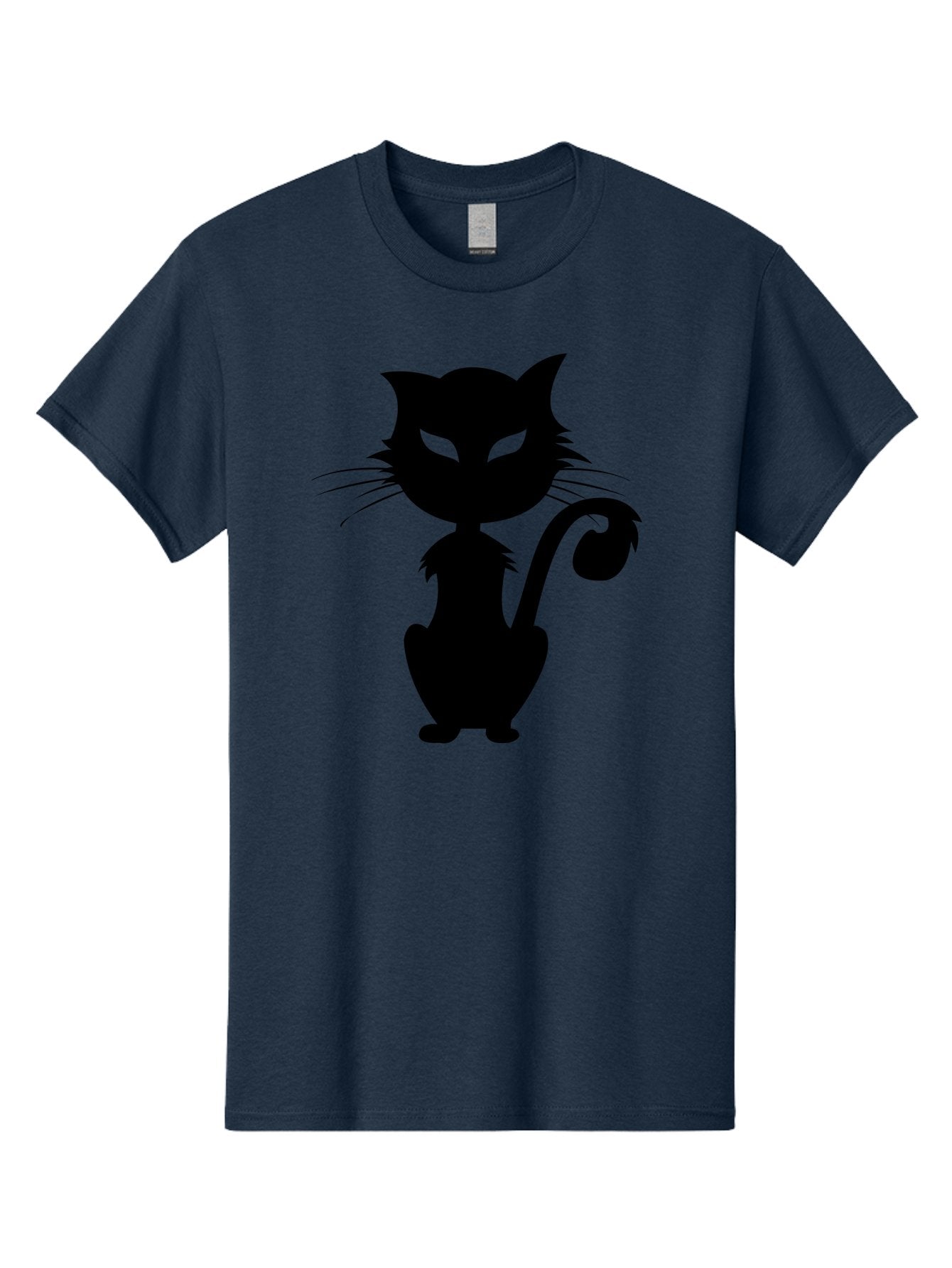Black-Cat-Silhouette-2 Men'S Graphic Tee, 100% Cotton, Comfortable Casual Summer Wear, Machine Washable, Black Cat, Cat Silhouette, Feline Figure, Glowing Green Eyes, Mystical Cat, Cat Graphic, Spooky Cat, Mysterious Animal, Halloween Icon Aab203 6