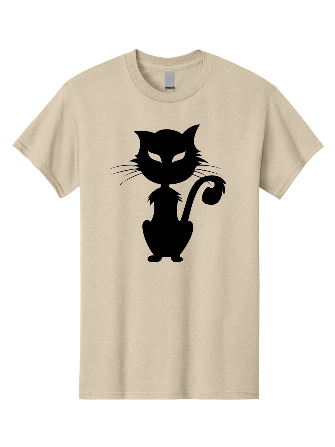 Black-Cat-Silhouette-2 Men'S Graphic Tee, 100% Cotton, Comfortable Casual Summer Wear, Machine Washable, Black Cat, Cat Silhouette, Feline Figure, Glowing Green Eyes, Mystical Cat, Cat Graphic, Spooky Cat, Mysterious Animal, Halloween Icon Aab203 13