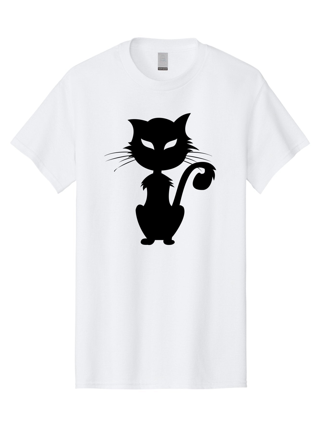 Black-Cat-Silhouette-2 Men'S Graphic Tee, 100% Cotton, Comfortable Casual Summer Wear, Machine Washable, Black Cat, Cat Silhouette, Feline Figure, Glowing Green Eyes, Mystical Cat, Cat Graphic, Spooky Cat, Mysterious Animal, Halloween Icon Aab203 7