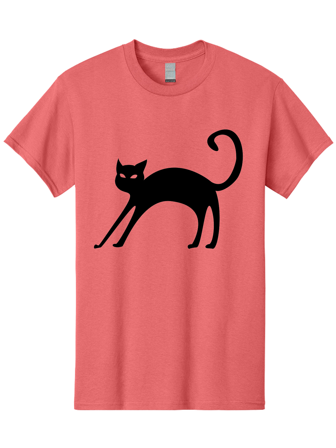 Black-Cat-Silhouette Men'S Graphic Tee, 100% Cotton, Comfortable Casual Summer Wear, Machine Washable, Black Cat Silhouette, Mysterious Eyes, Glowing Green Eyes, Feline Figure, Spooky Atmosphere, Halloween Icon, Cat Illustration, Aab204 25