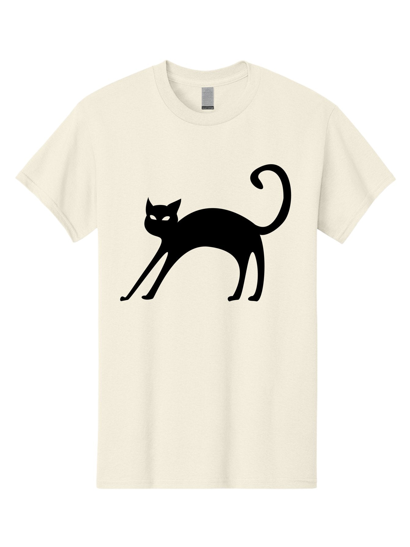 Black-Cat-Silhouette Men'S Graphic Tee, 100% Cotton, Comfortable Casual Summer Wear, Machine Washable, Black Cat Silhouette, Mysterious Eyes, Glowing Green Eyes, Feline Figure, Spooky Atmosphere, Halloween Icon, Cat Illustration, Aab204 12
