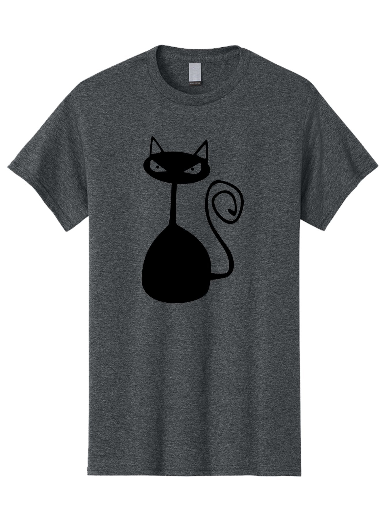 Black-Cat Men'S Graphic Tee, 100% Cotton, Comfortable Casual Summer Wear, Machine Washable, Black Cat Silhouette, Evil Cat, Green Eyes, Cartoon Style, Minimalist Design, Simple Shapes, Whimsical Art, Feline Illustration, Spooky Cat, Aab205 14