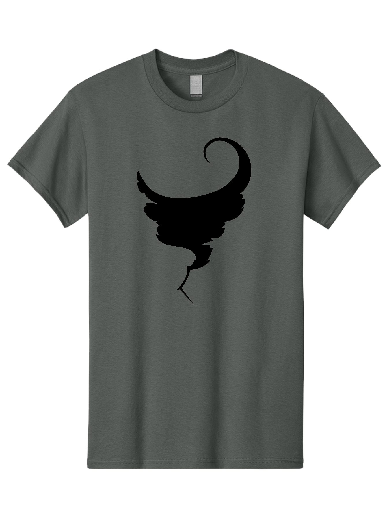 Black-Feather-Silhouette Men'S Graphic Tee, 100% Cotton, Comfortable Casual Summer Wear, Machine Washable, Feather Icon, Black Silhouette, Majestic Wing, Elegant Design, Symbolic Imagery, Minimalist Art, Stylized Feather, Modern Graphic Aab206 3