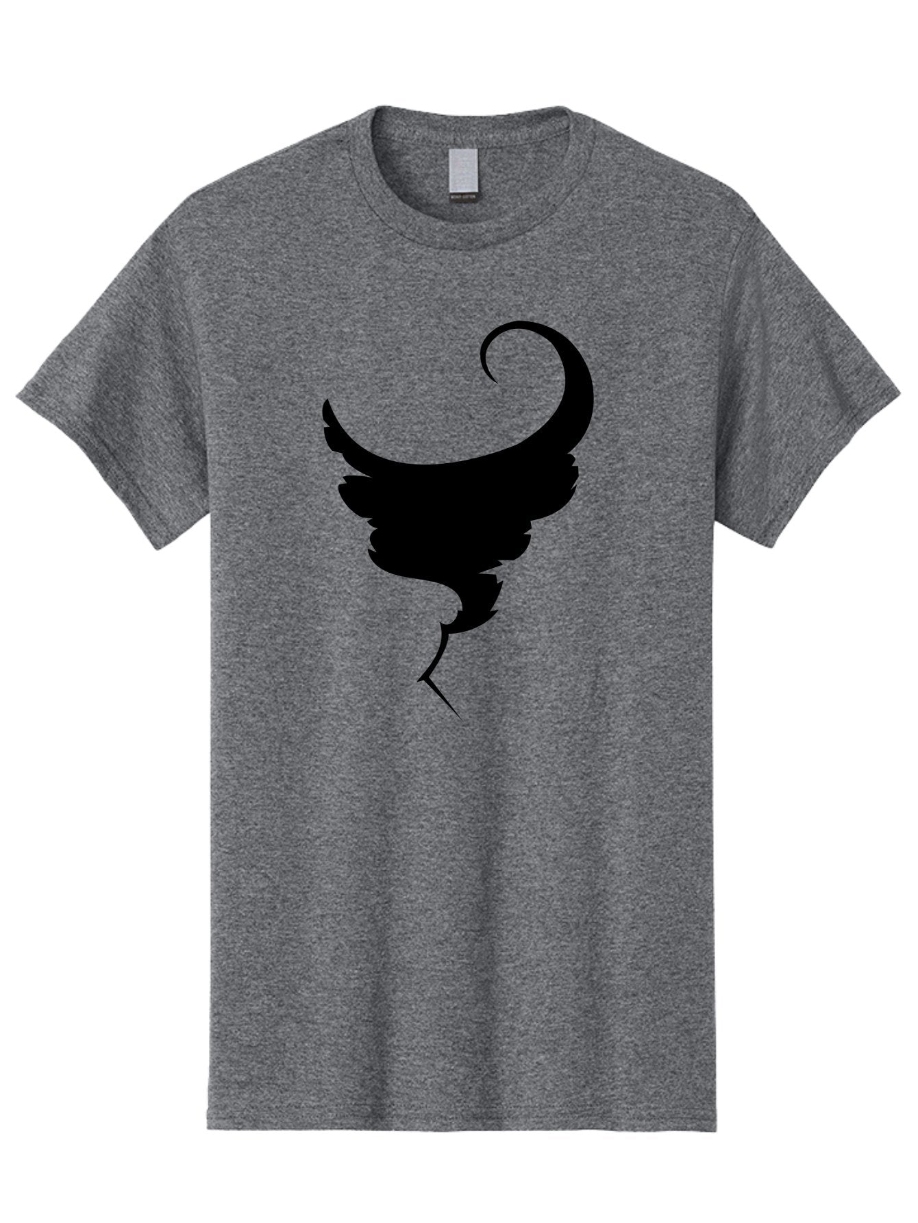 Black-Feather-Silhouette Men'S Graphic Tee, 100% Cotton, Comfortable Casual Summer Wear, Machine Washable, Feather Icon, Black Silhouette, Majestic Wing, Elegant Design, Symbolic Imagery, Minimalist Art, Stylized Feather, Modern Graphic Aab206