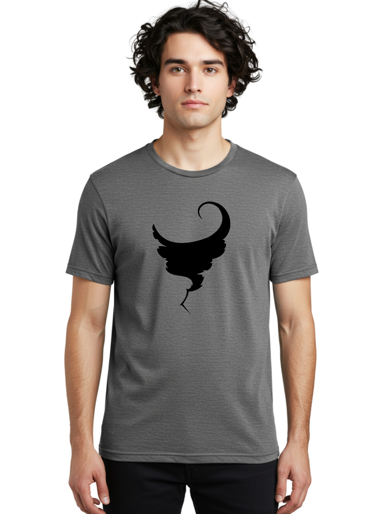 Black-Feather-Silhouette Men'S Graphic Tee, 100% Cotton, Comfortable Casual Summer Wear, Machine Washable, Feather Icon, Black Silhouette, Majestic Wing, Elegant Design, Symbolic Imagery, Minimalist Art, Stylized Feather, Modern Graphic Aab206 10