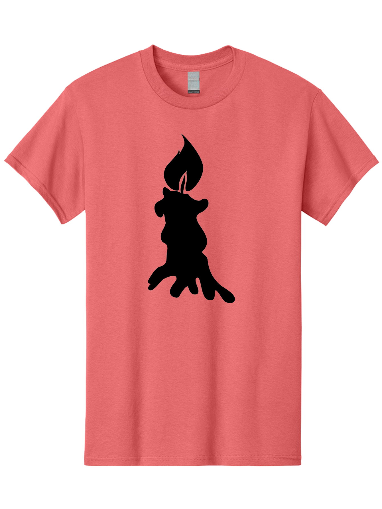 Candle-Silhouette Men'S Graphic Tee, 100% Cotton, Comfortable Casual Summer Wear, Machine Washable, Candle Silhouette, Wax Drips, Flame Icon, Minimalist Design, Simple Graphics, Candlelight Ambiance, Soothing Atmosphere, Warm Glow Aab207 5