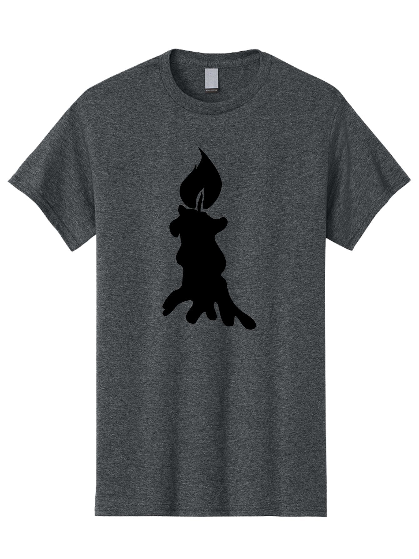 Candle-Silhouette Men'S Graphic Tee, 100% Cotton, Comfortable Casual Summer Wear, Machine Washable, Candle Silhouette, Wax Drips, Flame Icon, Minimalist Design, Simple Graphics, Candlelight Ambiance, Soothing Atmosphere, Warm Glow Aab207 10