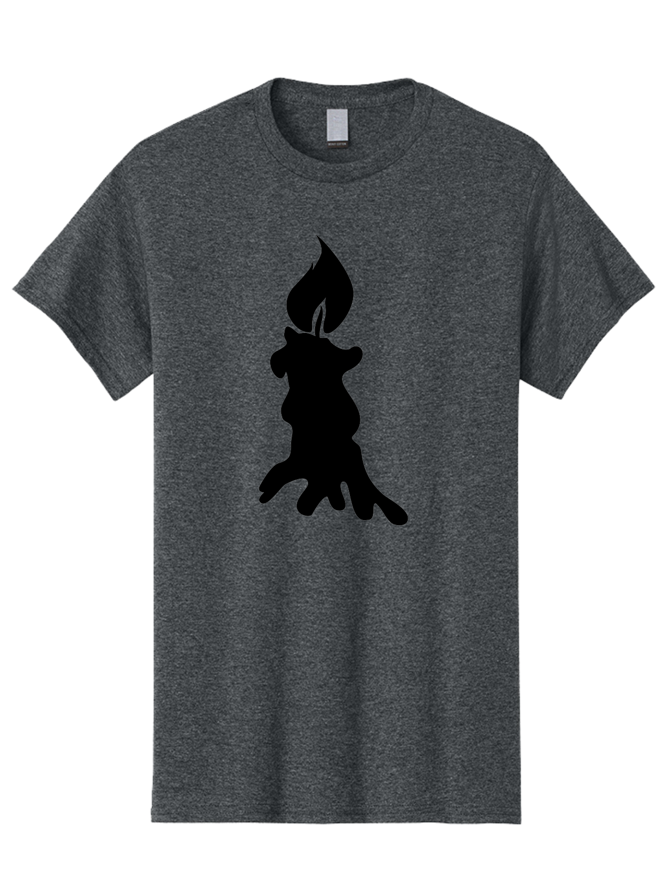 Candle-Silhouette Men'S Graphic Tee, 100% Cotton, Comfortable Casual Summer Wear, Machine Washable, Candle Silhouette, Wax Drips, Flame Icon, Minimalist Design, Simple Graphics, Candlelight Ambiance, Soothing Atmosphere, Warm Glow Aab207 7