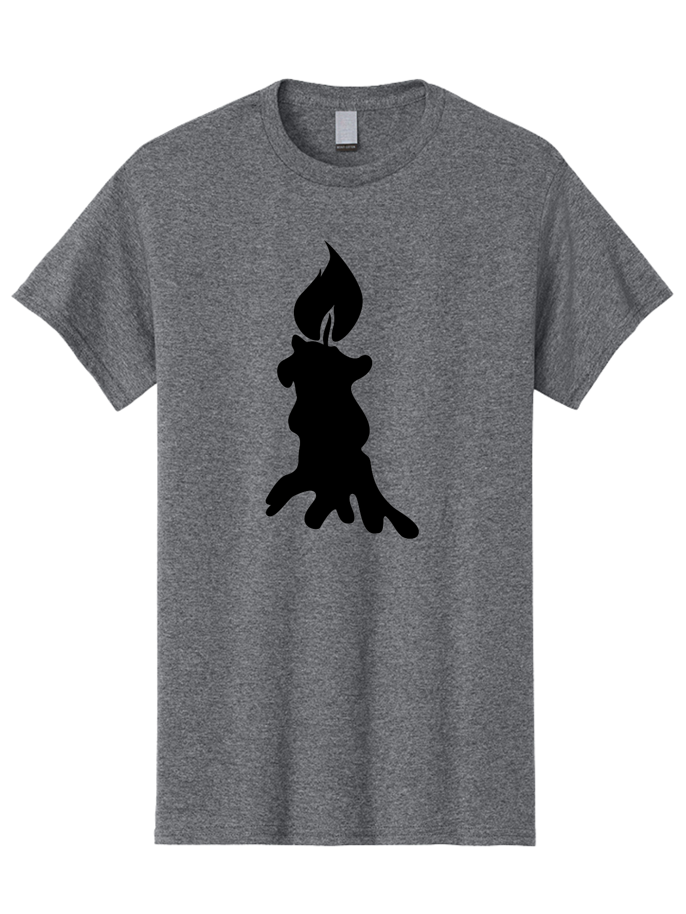 Candle-Silhouette Men'S Graphic Tee, 100% Cotton, Comfortable Casual Summer Wear, Machine Washable, Candle Silhouette, Wax Drips, Flame Icon, Minimalist Design, Simple Graphics, Candlelight Ambiance, Soothing Atmosphere, Warm Glow Aab207 9